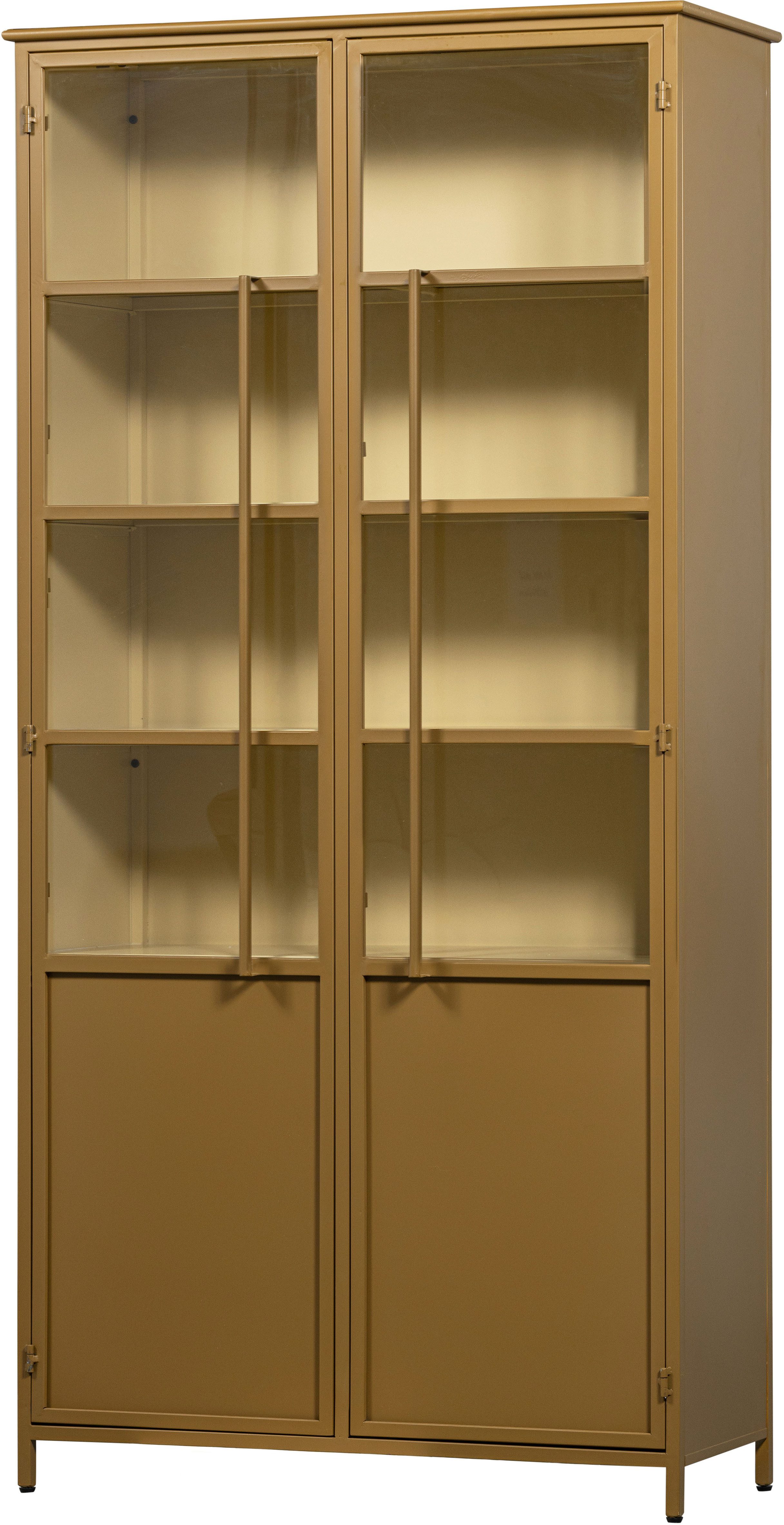 WOOOD Vitrine WOOOD EXHIBIT XL 2-TÜRIG VITRINE SCHRANK METALL Ausstellungsvitrine Exhibit, mattes Metall, 5 stabile Böden, modern