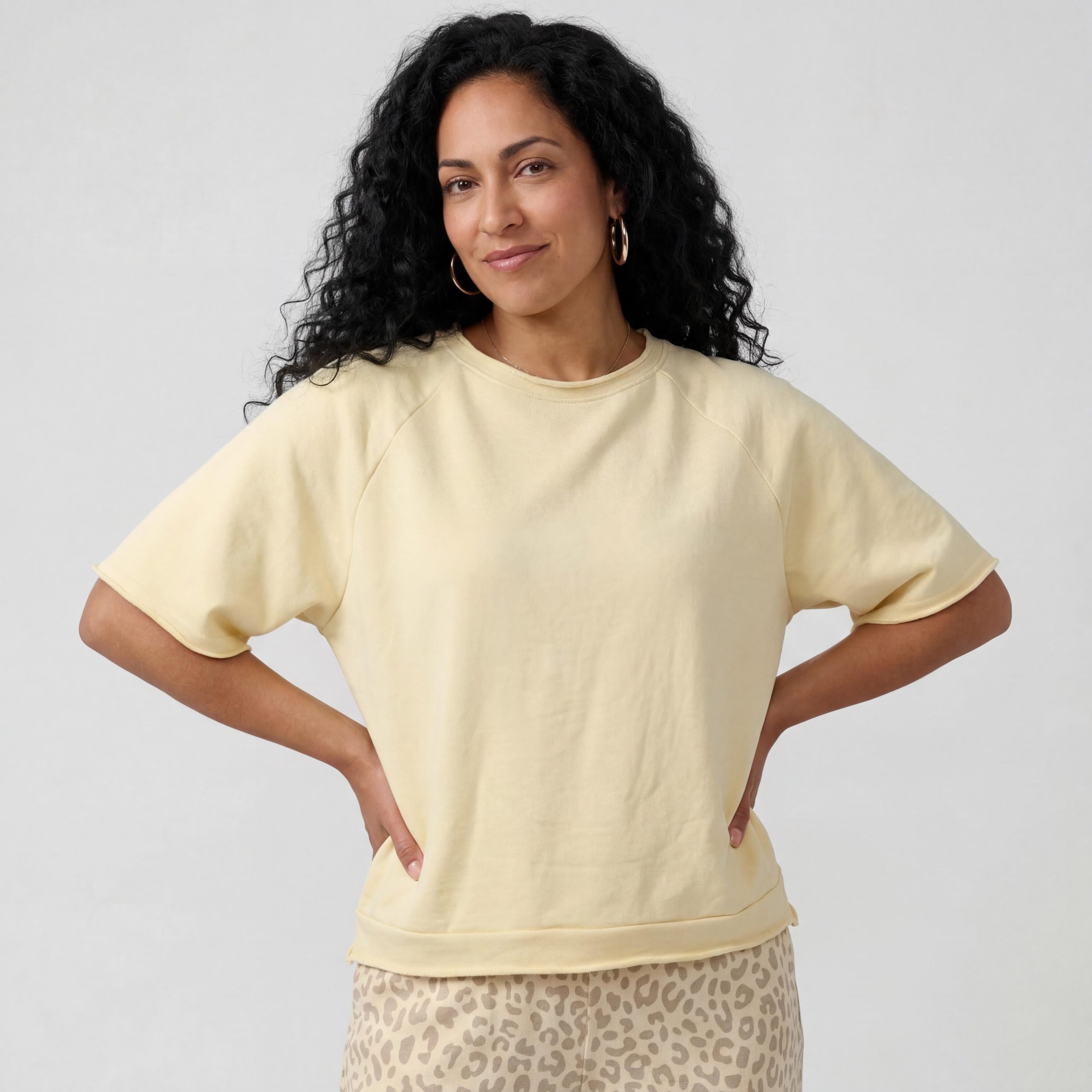 T-Shirt Damen Strand Sweatshirt Baumwoll Shirt Raglan Kurzarm