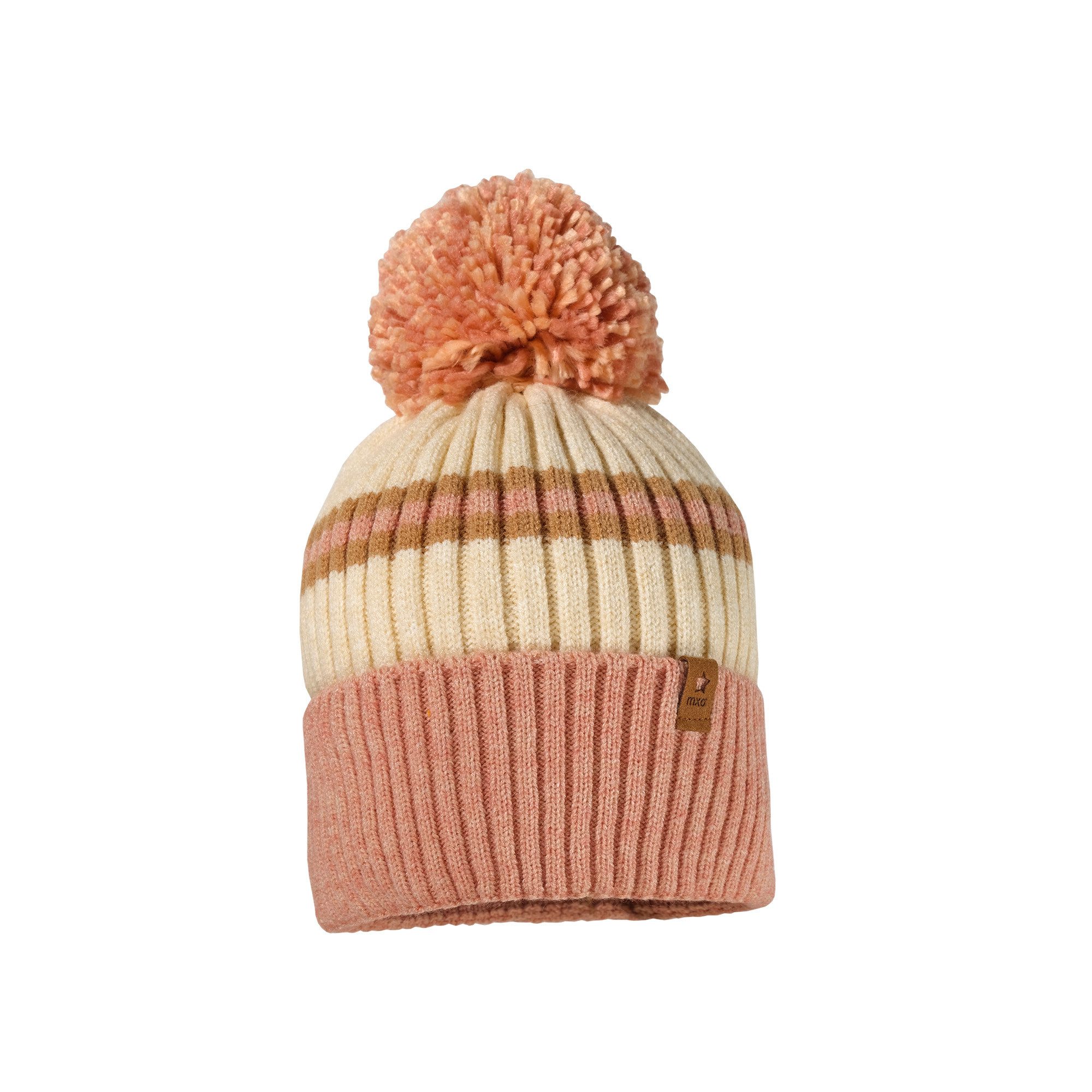 Strickmütze KIDS-Mütze, Umschlag, Pompon Futter