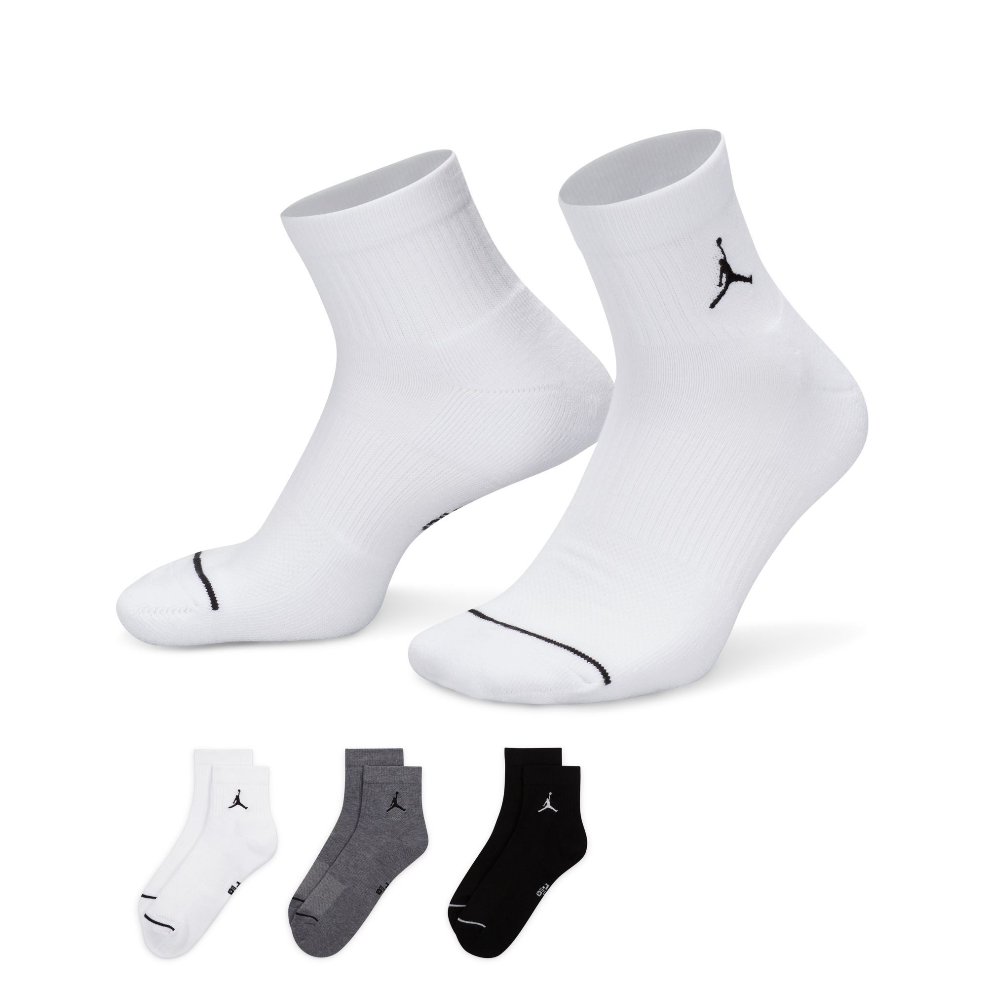Nike Funktionssocken U J ED CUSH POLY ANKLE 3PR 144 Knöchelsocken im 3er-Pack, schweißableitendes Material