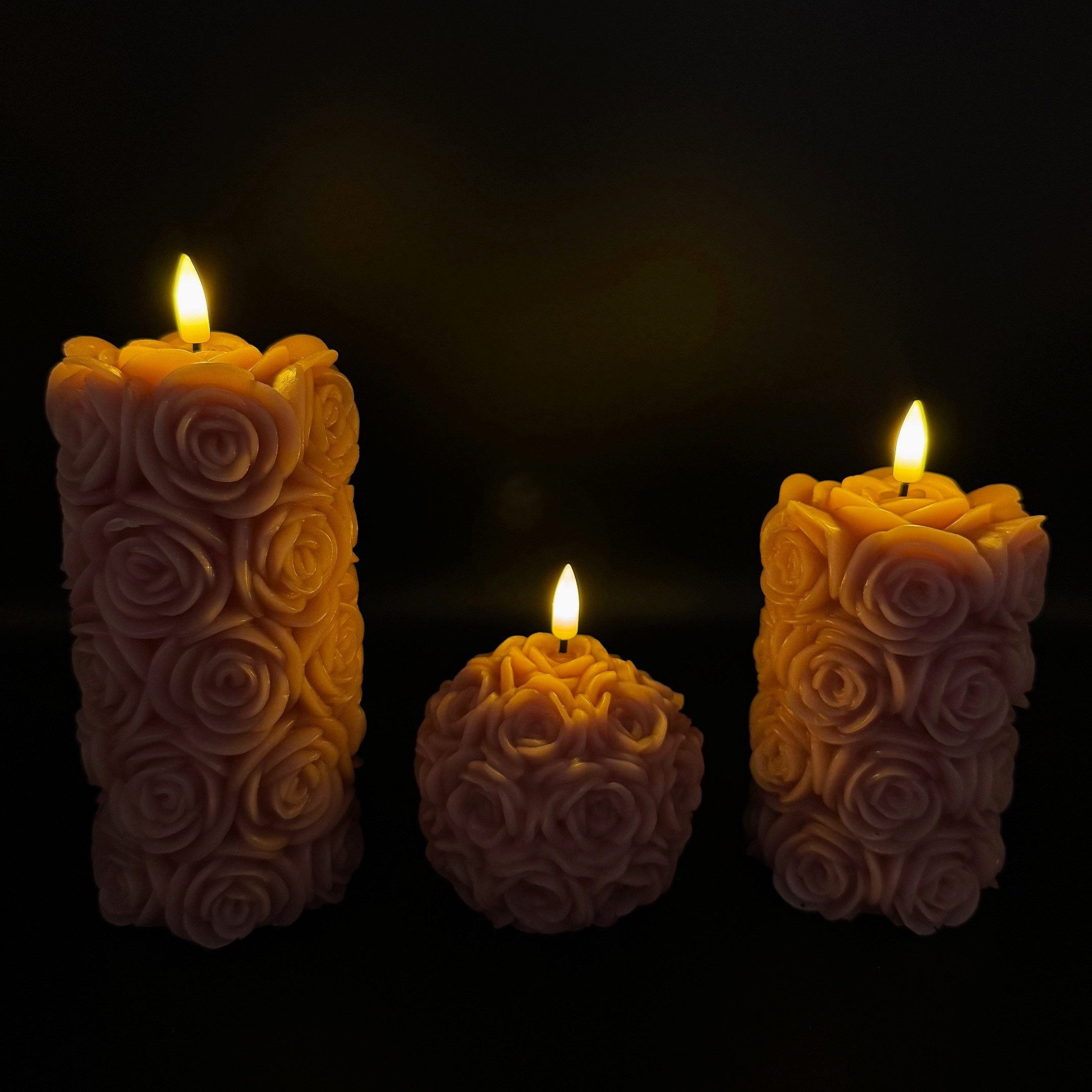 Online-Fuchs LED-Kerze 3 LED Kerzen im Set aus Echtwachs mit 6-Stunden Time günstig online kaufen
