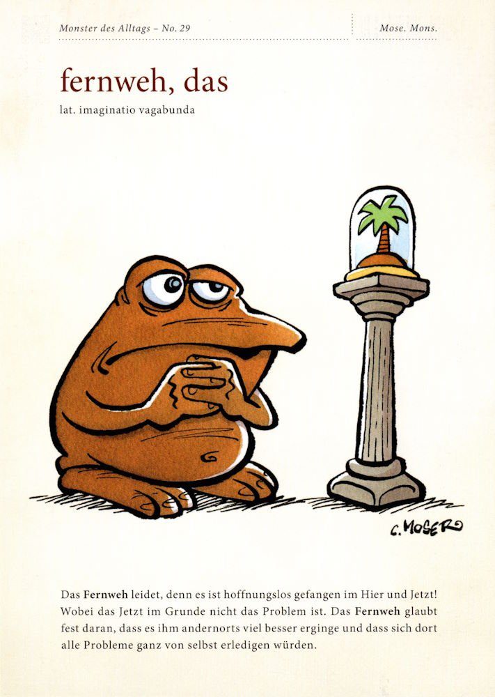 Postkarte das" fernweh, No. "Monster des Alltags - 29: