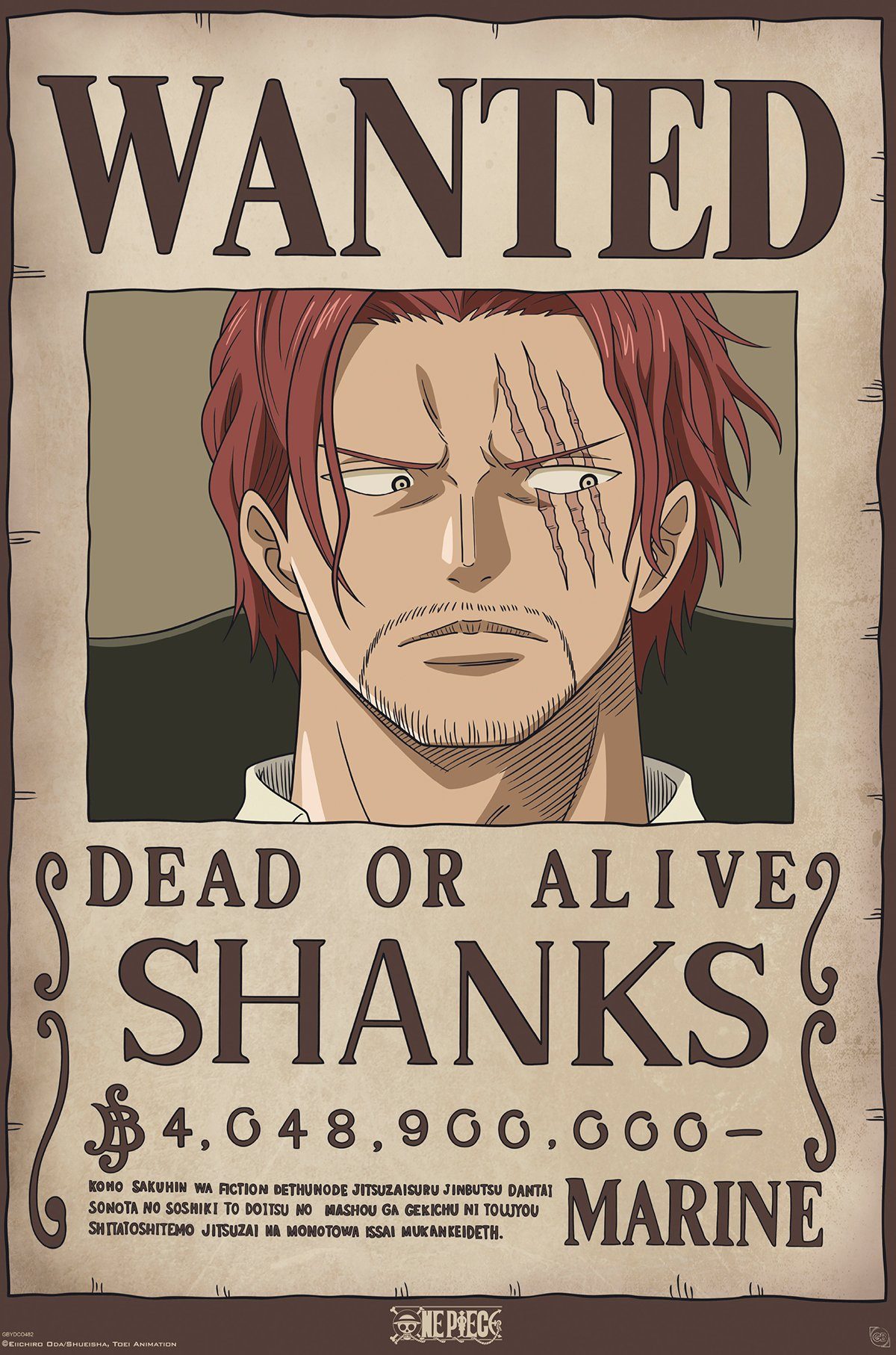 GB eye Poster One Piece Poster Wanted Shanks 61 x 91,5 cm