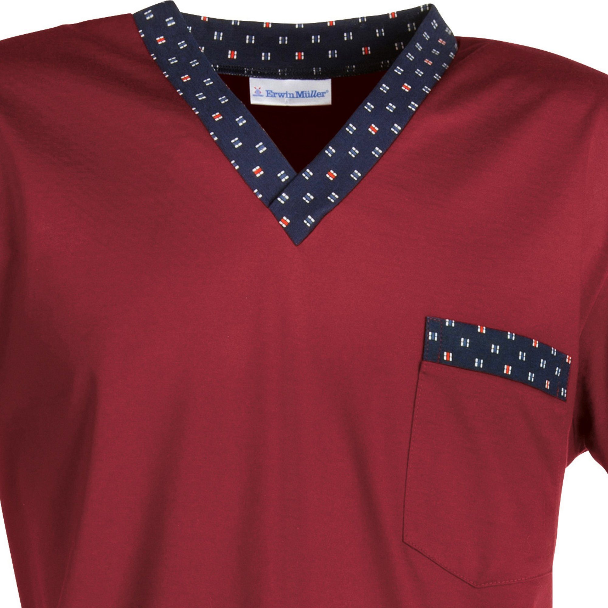 Erwin Müller Pyjama Herren-Shorty Single-Jersey gemustert