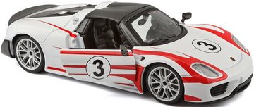 Bburago Sammlerauto Racing Porsche 918 Spyder, Weissach, Maßstab 1:24