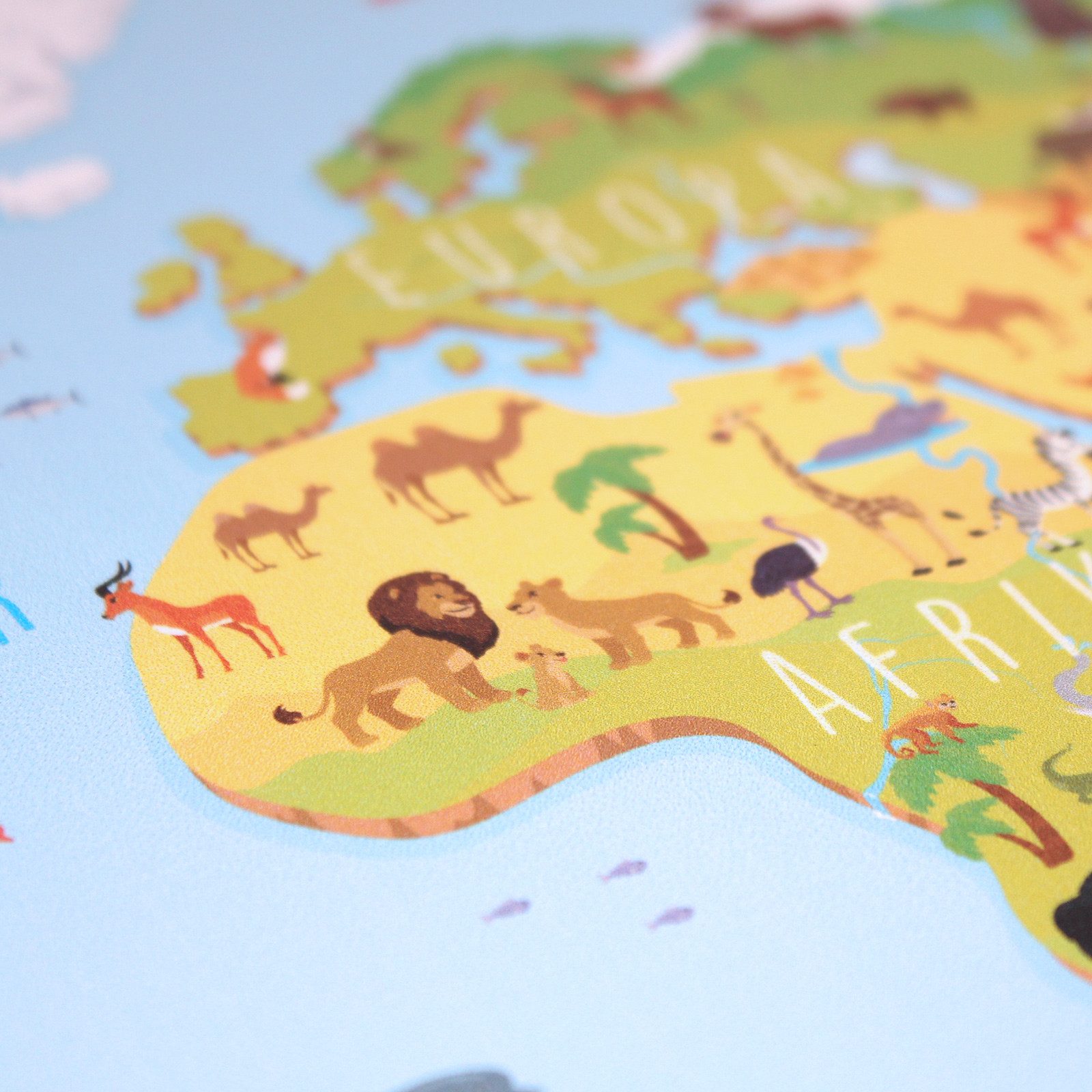 nikima Platzset stabiles Vinyl Tischset Weltkarte 3D Kinder Platzset abwasc günstig online kaufen