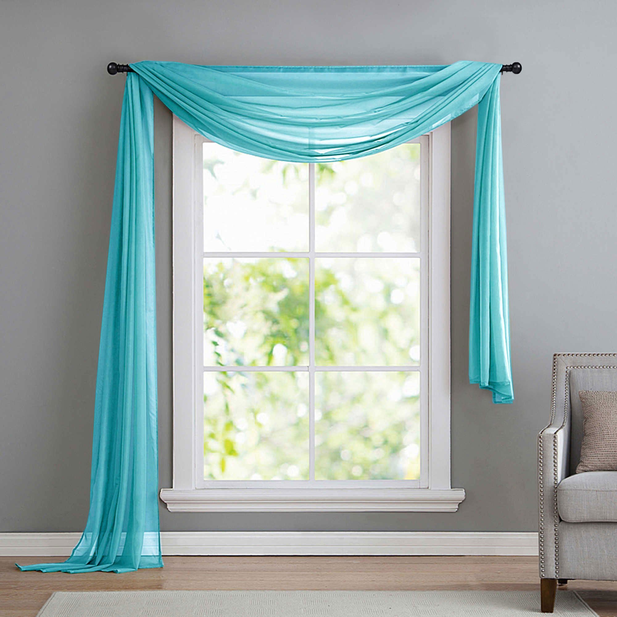 Gardinenbox Freihanddeko (1 St), ohne, transparent, Voile, Uni Volant Transparent Polyester 600cm 140cm