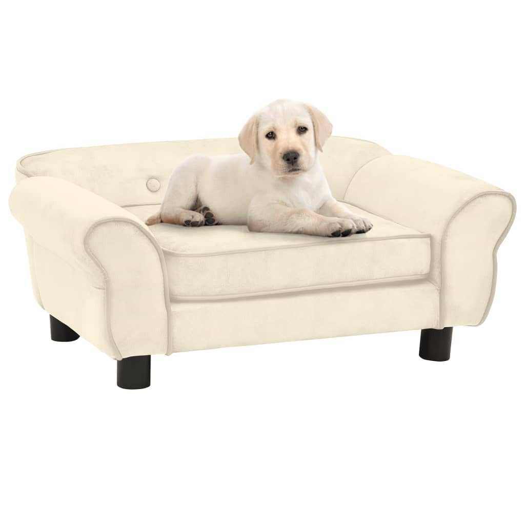 vidaXL Hundekorb NA Hundesofa Creme 72x45x30 cm Plüsch