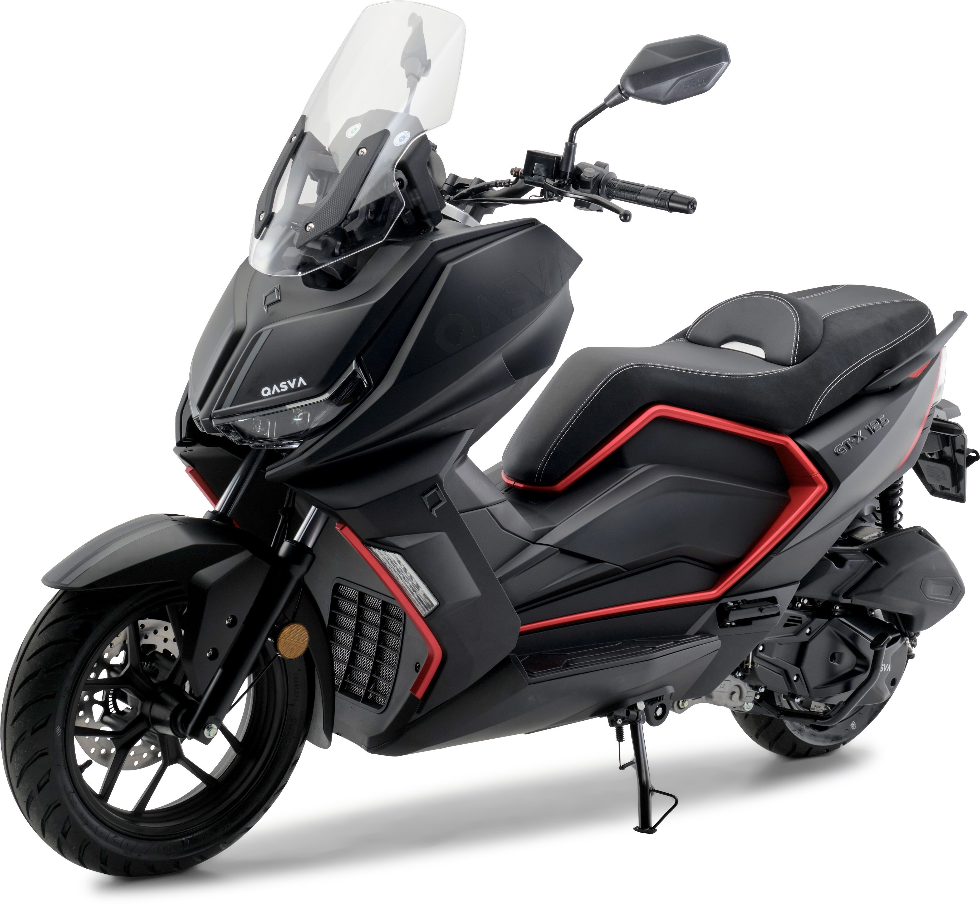 Burnout Motorroller GT-X 125 ccm Dark Fire, 125 ccm, 92 km/h, Euro 5+, LED Beleuchtung, Navigation, 7 Zoll TFT Tacho, Windschild verstellbar