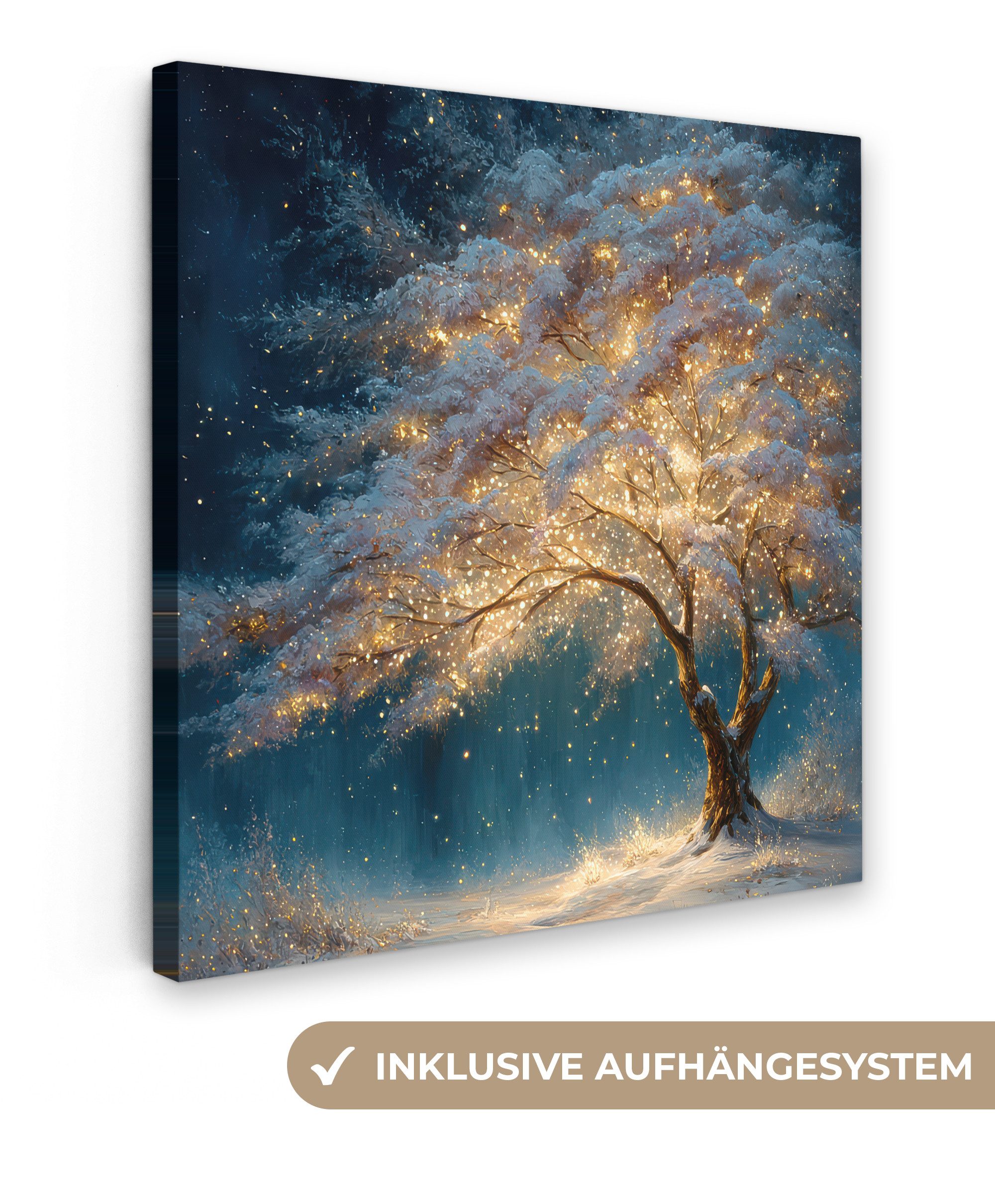 OneMillionCanvasses® Leinwandbild Baum des Lebens - Nacht - Dunkelheit - Bl günstig online kaufen