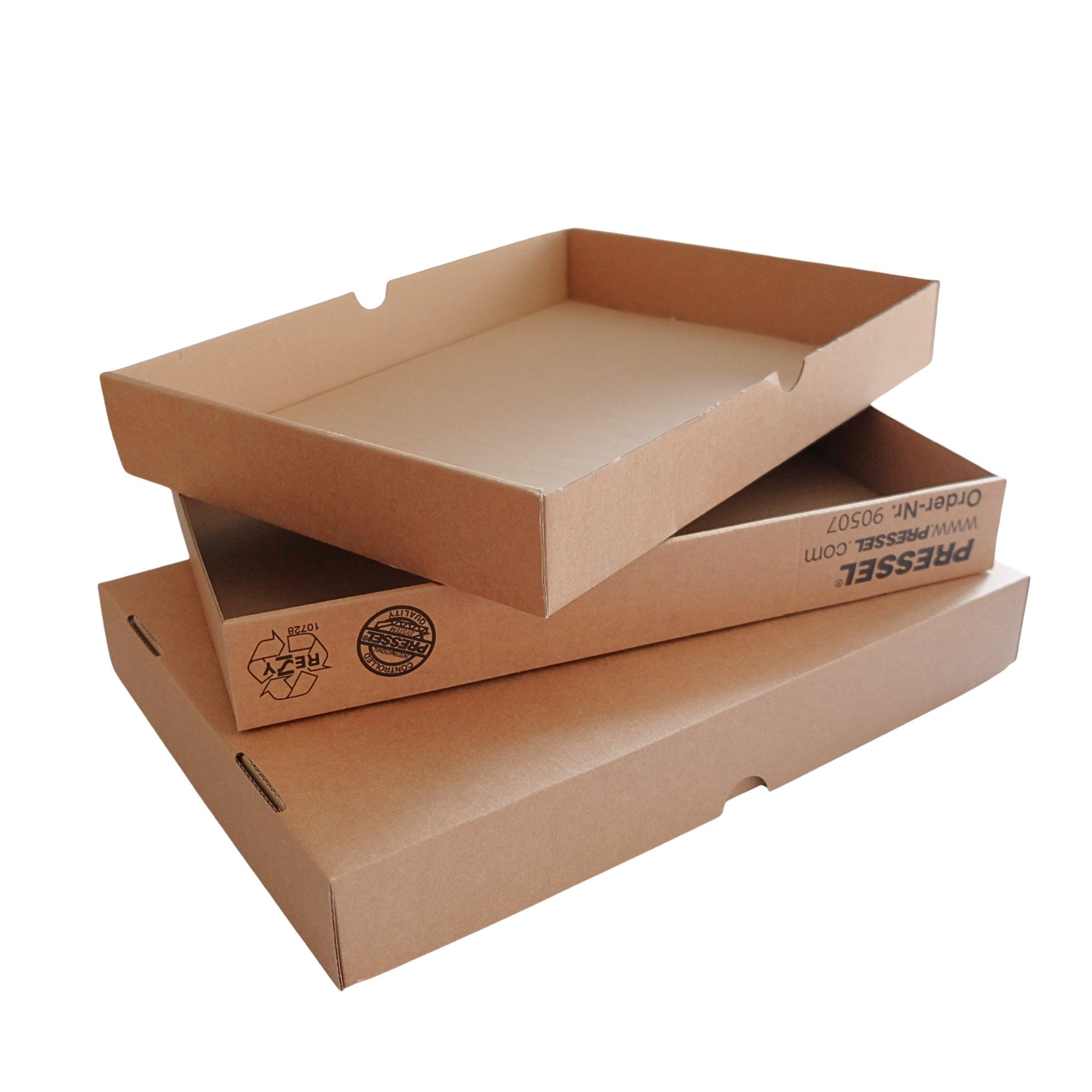 BEAZZ Versandkarton 25 x Pressel Stülpdeckelkarton, Maxibrief, 345 x 245 x 50 mm, braun, Hochwertige stabile Qualität