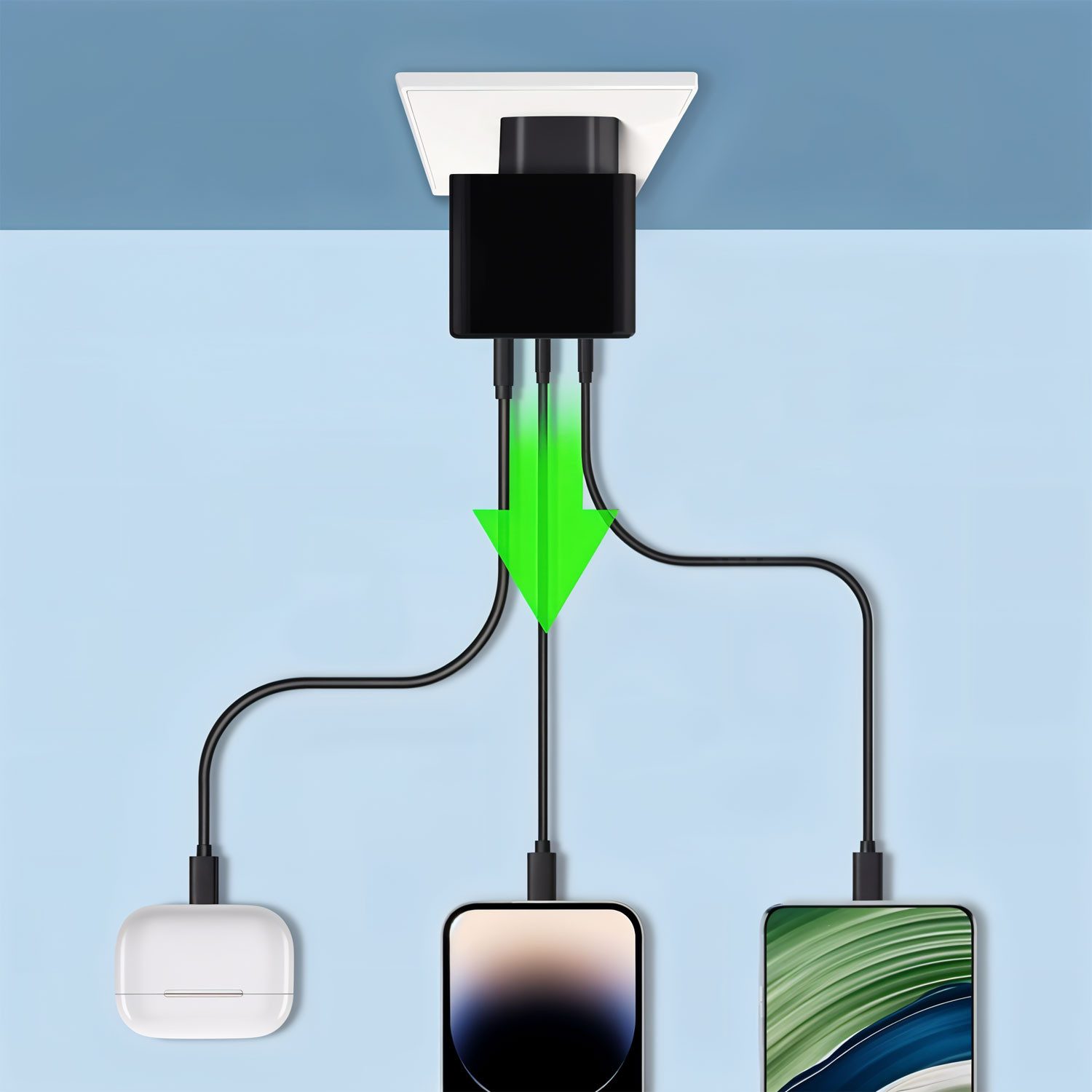 keepdrum keepdrum USB Mehrfach-Schnell-Ladegerät GaN40 40 Watt USB-Ladegerät (Smartphone Laptop Powerbank Tablet uvm, Schnelladen)