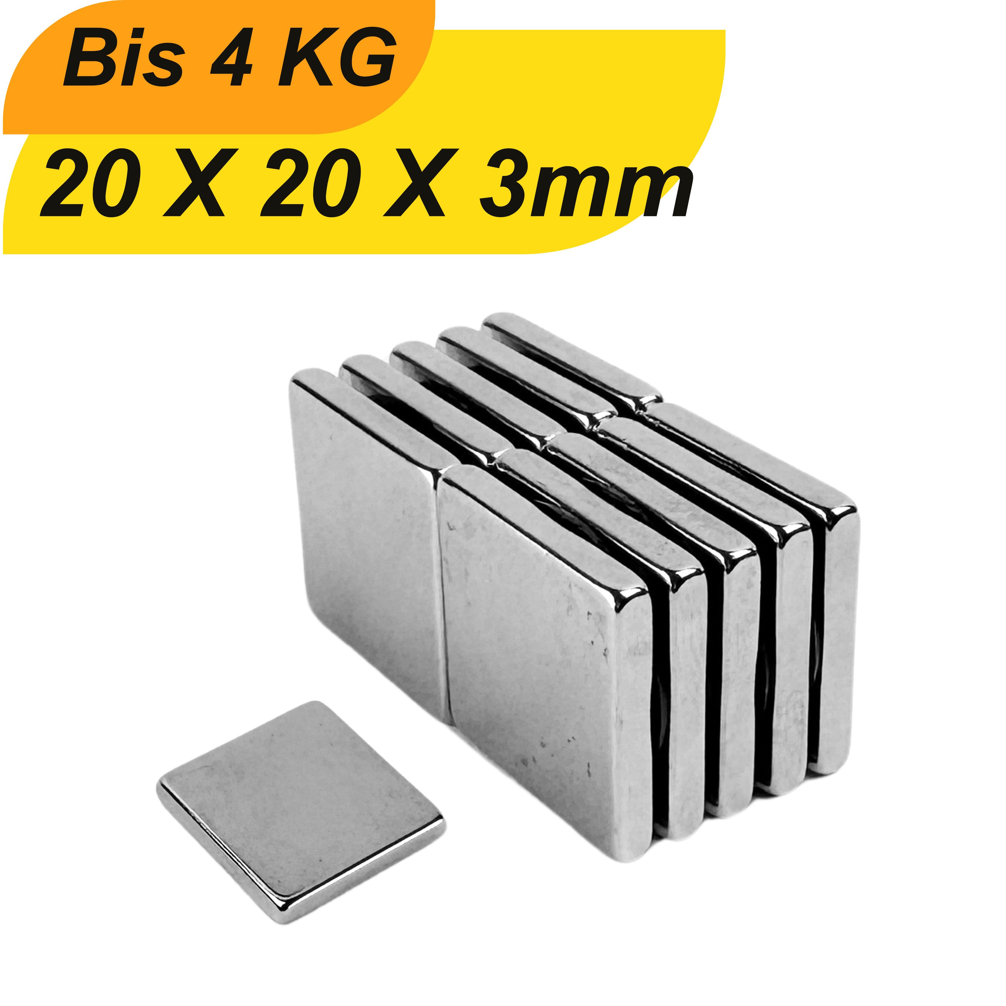 Magnet Neodym Magnet 20x20x3 mm Supermagnete Quadermagnete