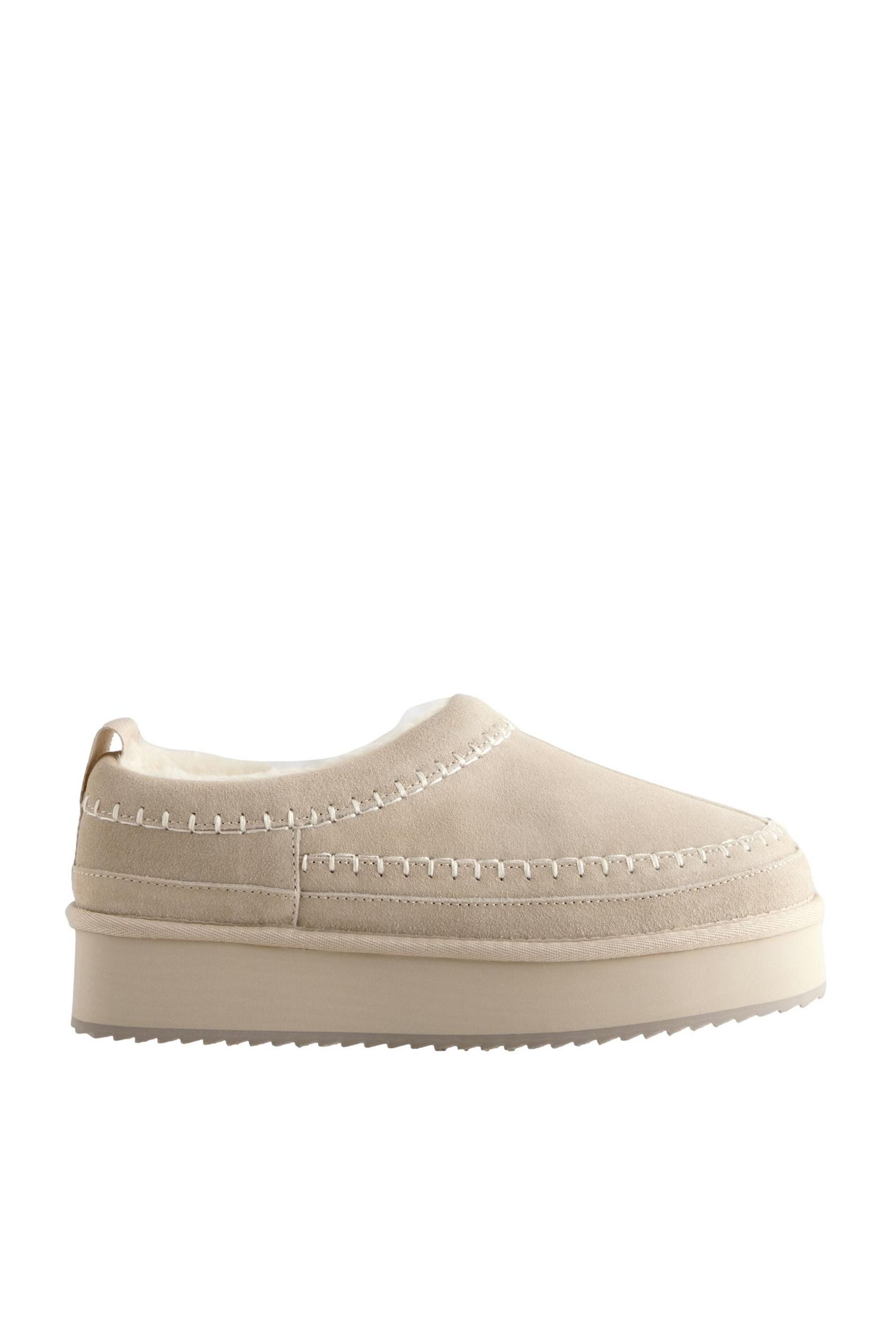 Next Forever Comfort® Leder-Schlupfschuhe, Borgfutter Slipper günstig online kaufen