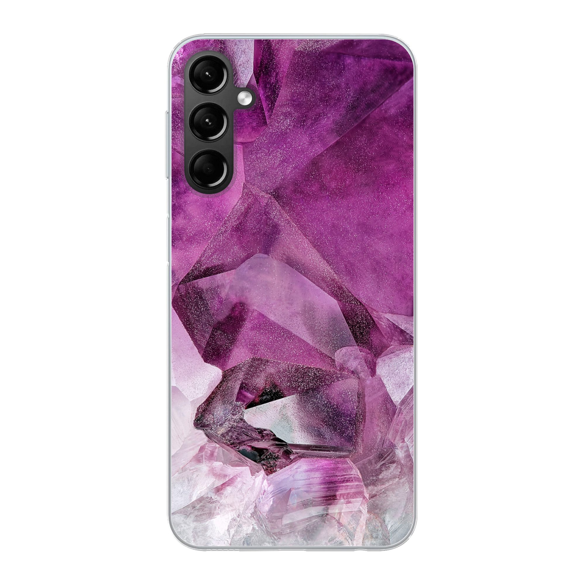 MuchoWow Handyhülle für Samsung Galaxy A24 Naturstein - Lila - Luxus, Smartphone-Bumper, Print, Handy Schutzhülle Dünn