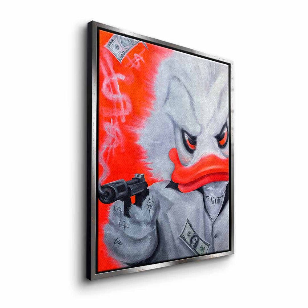 designed - Gangster DOTCOMCANVAS® weißer Premium Viqa Rahmen Orange Motivationsbild - Leinwandbild, Art by