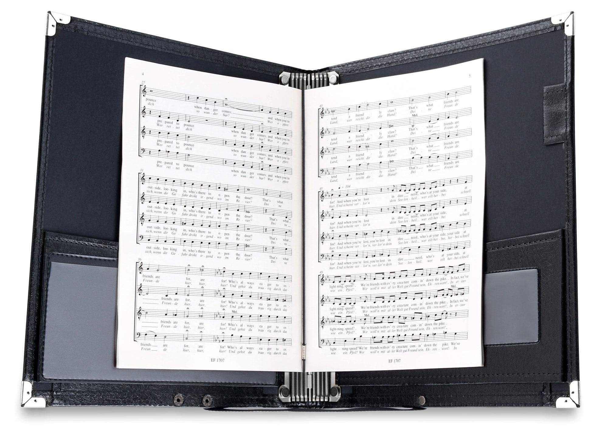 für Deluxe Ringbuchmappe Cantabile Classic Musiknoten Notenmappe - - Chormappe Kunstleder Schwarz aus (1-St)