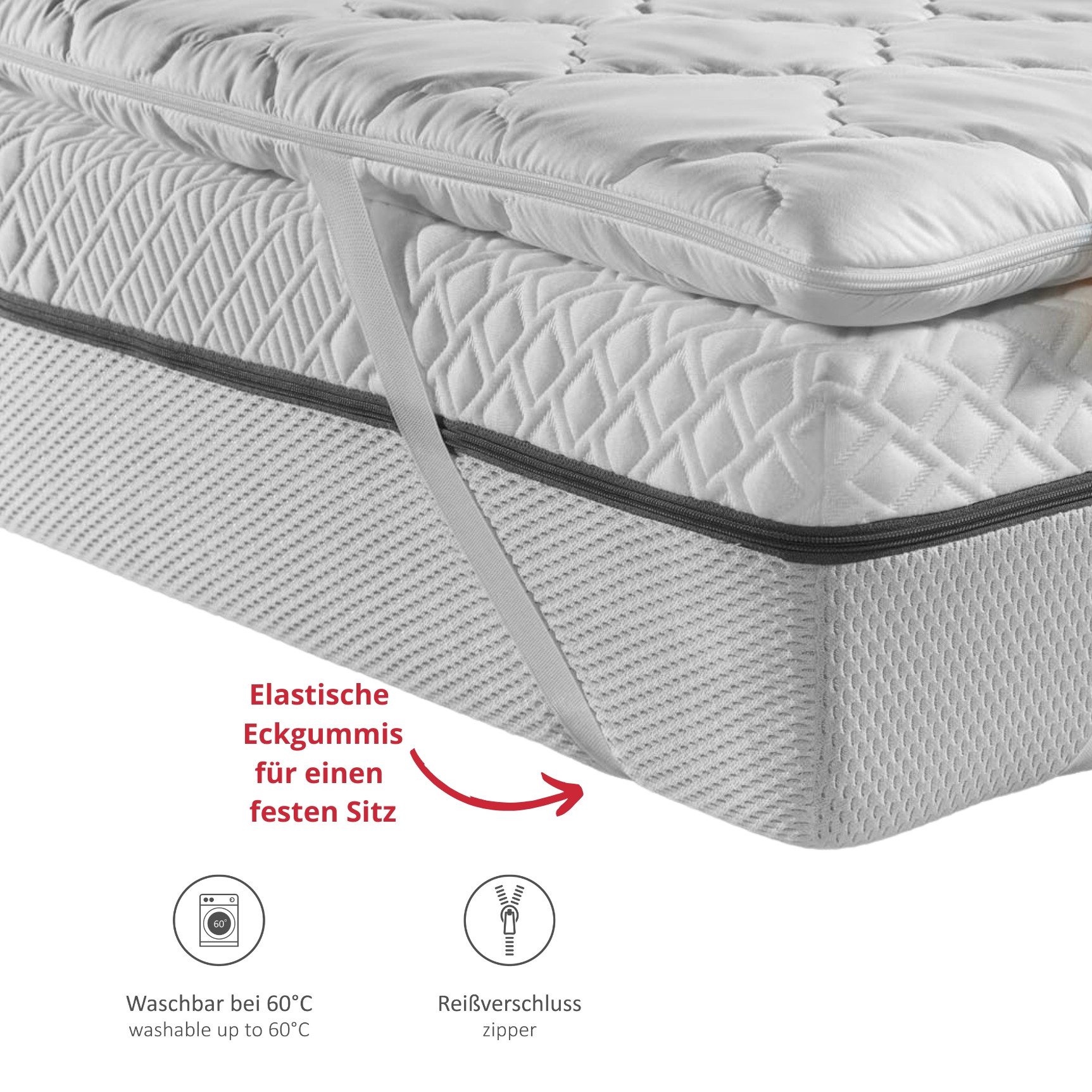 sleepling, Topper Visco Topper, 6 cm hoch, Viscoschaum, optimale Anpassung durch Memory Foam Effekt, mit Eckgummis