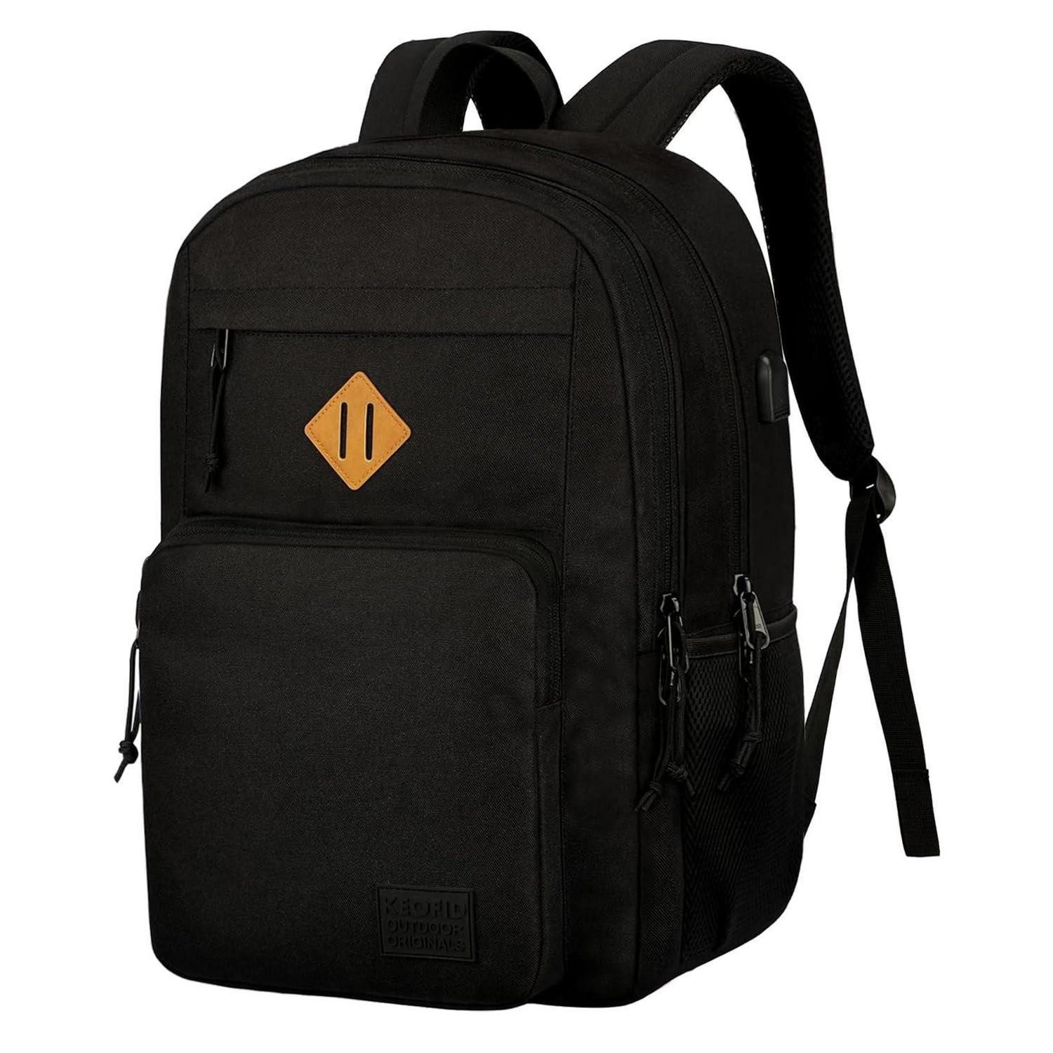 LuxusKollektion Laptoprucksack Laptop Rucksack groß 15,6 Zoll schwarz