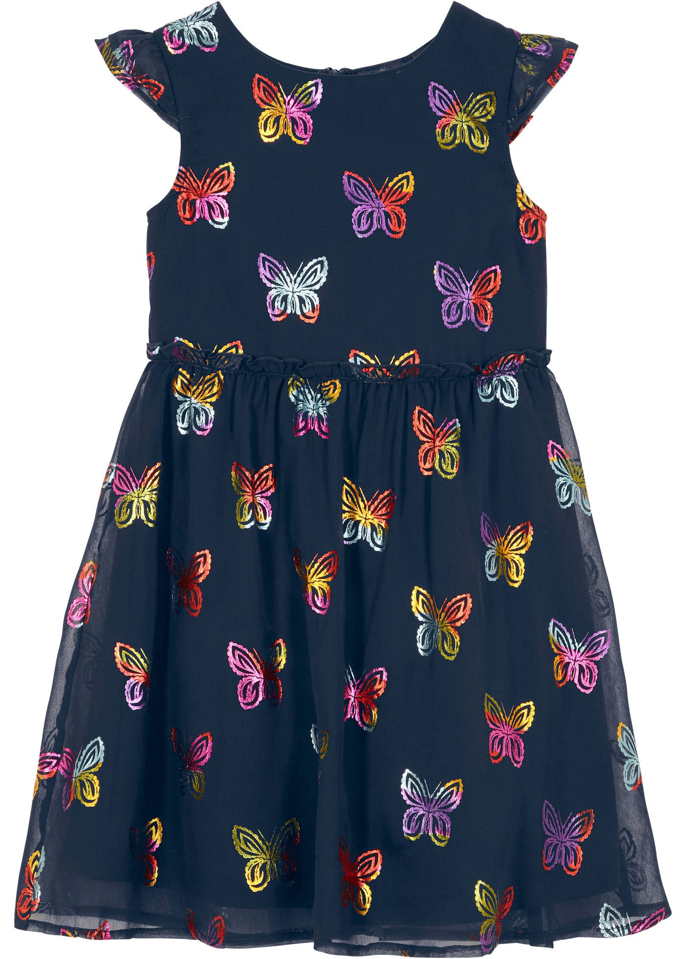 bonprix Chiffonkleid für eleganten Auftritt, Kurzarm-Design, aus Polyester, Regular Fit – Bild 4 von 4