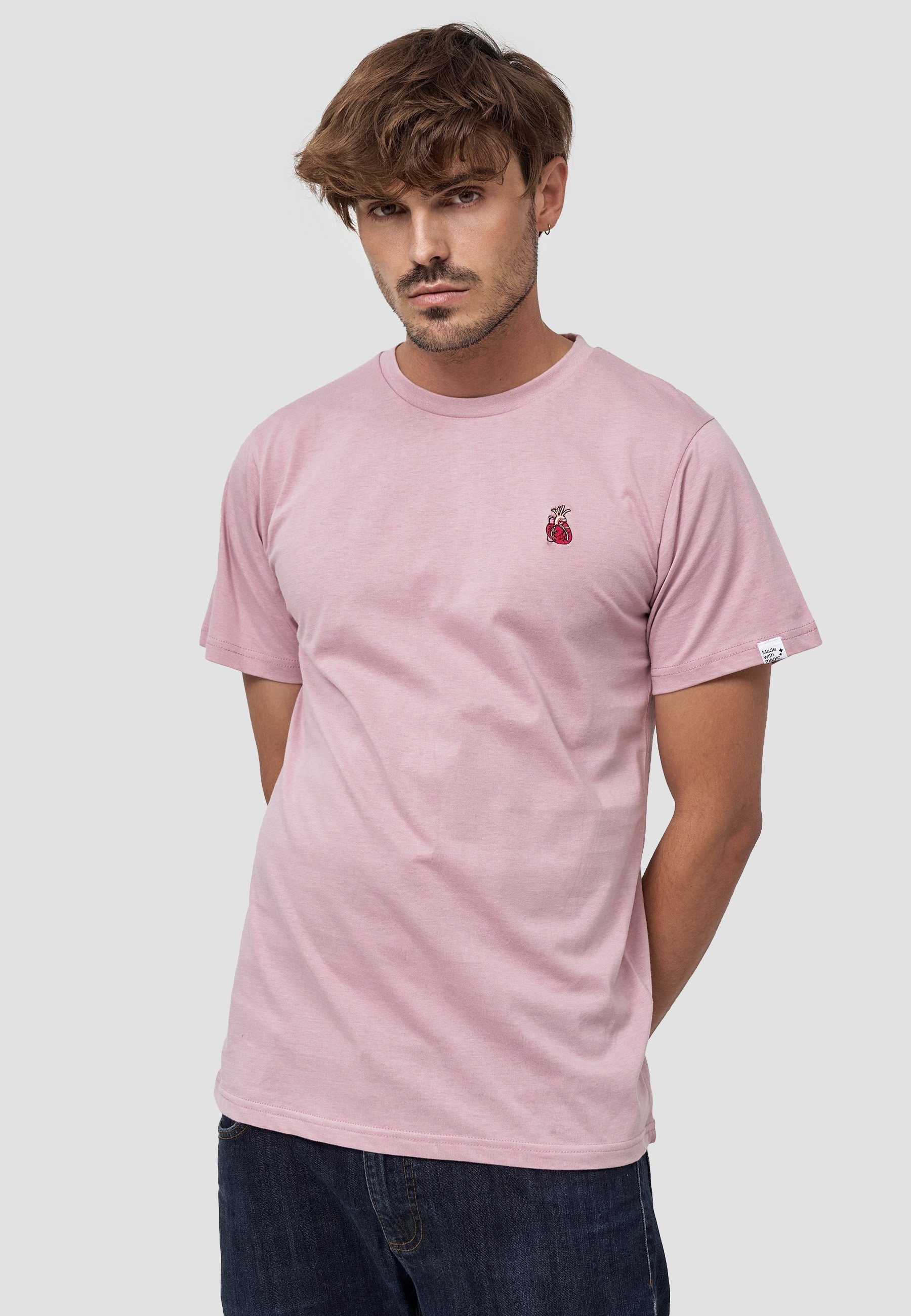 MIKON T-Shirt Herz GOTS zertifizierte Bio-Baumwolle Pink