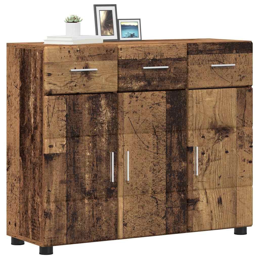 vidaXL Sideboard 88,5 x 30,5 x 73 cm Sideboard Schrank Wohnzimmer mit Regal Altholz