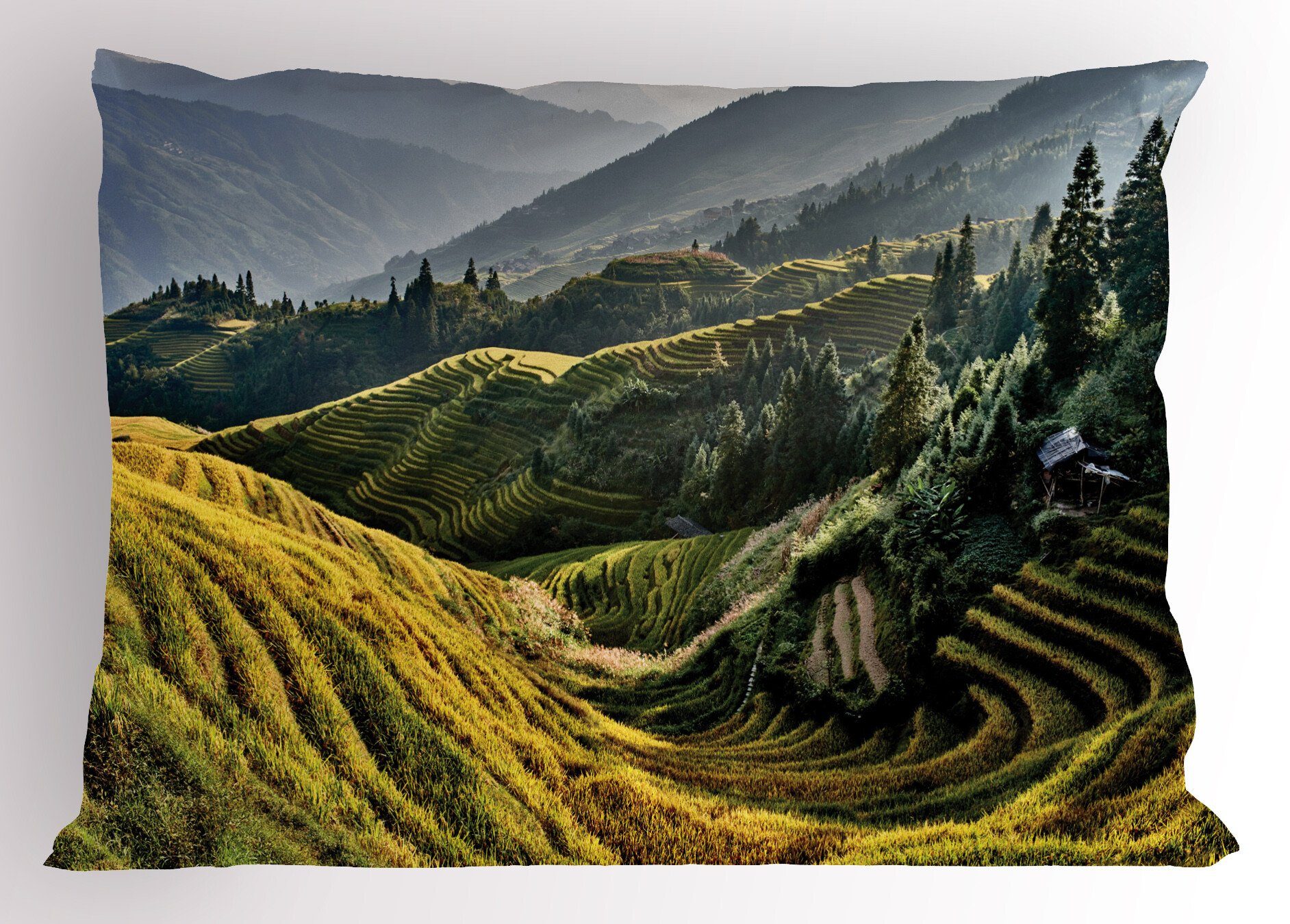 Kissenbezüge Dekorativer Standard King Size Gedruckter Kissenbezug, Abakuhaus (1 Stück), Landschaft Reis-Terrassen in China | Kissenbezüge