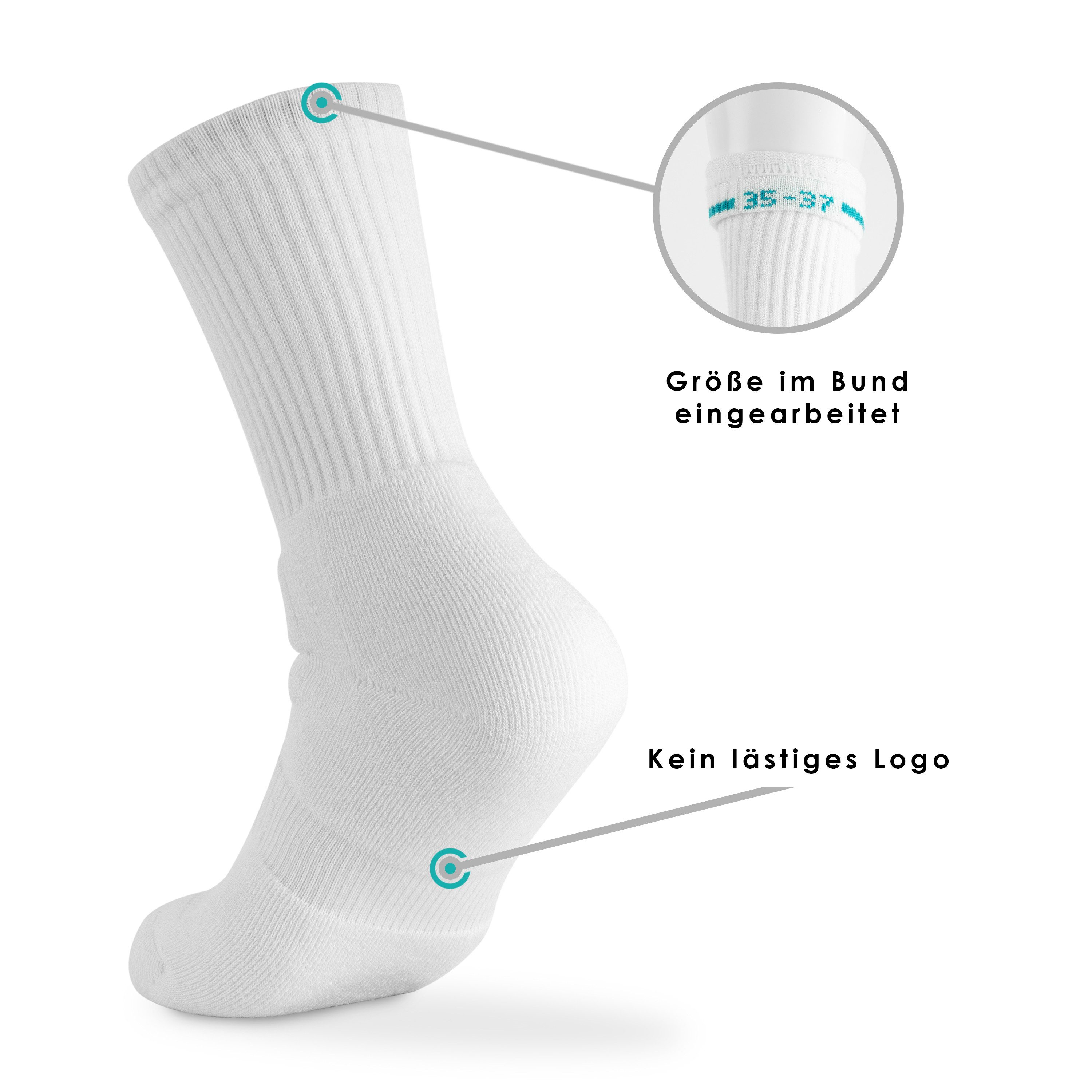 Bärenfuß Tennissocken 4 Paar Premium Tennissocken Sportsocken Herren & Damen (aus feinster Baumwolle, Extra Verstärkt, atmunktsaktives Mesh)
