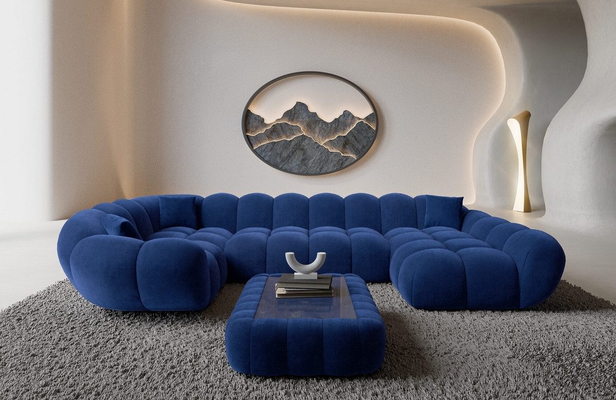 Wohnlandschaft Maleron U Form Design Stoffsofa