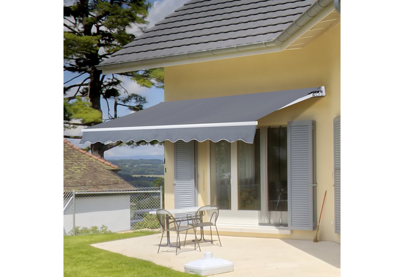 Thumbnail - furnicato Markise Gelenkarmmarkise Verstellbare Klemmmarkise Terrassenmarkise 3,95 x 3m (1-St)