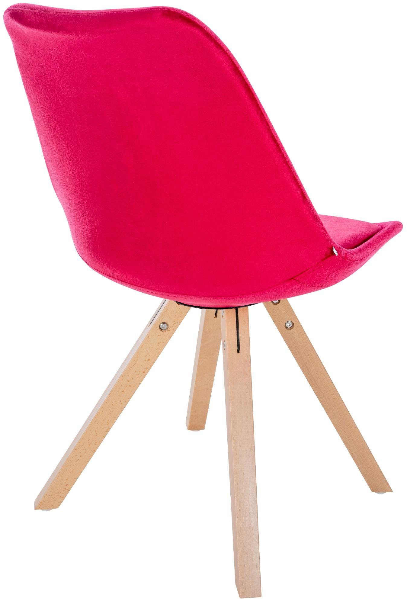 rot (4er Set), mit Stühle Esszimmerstuhl Holzgestell Sofia CLP Samt
