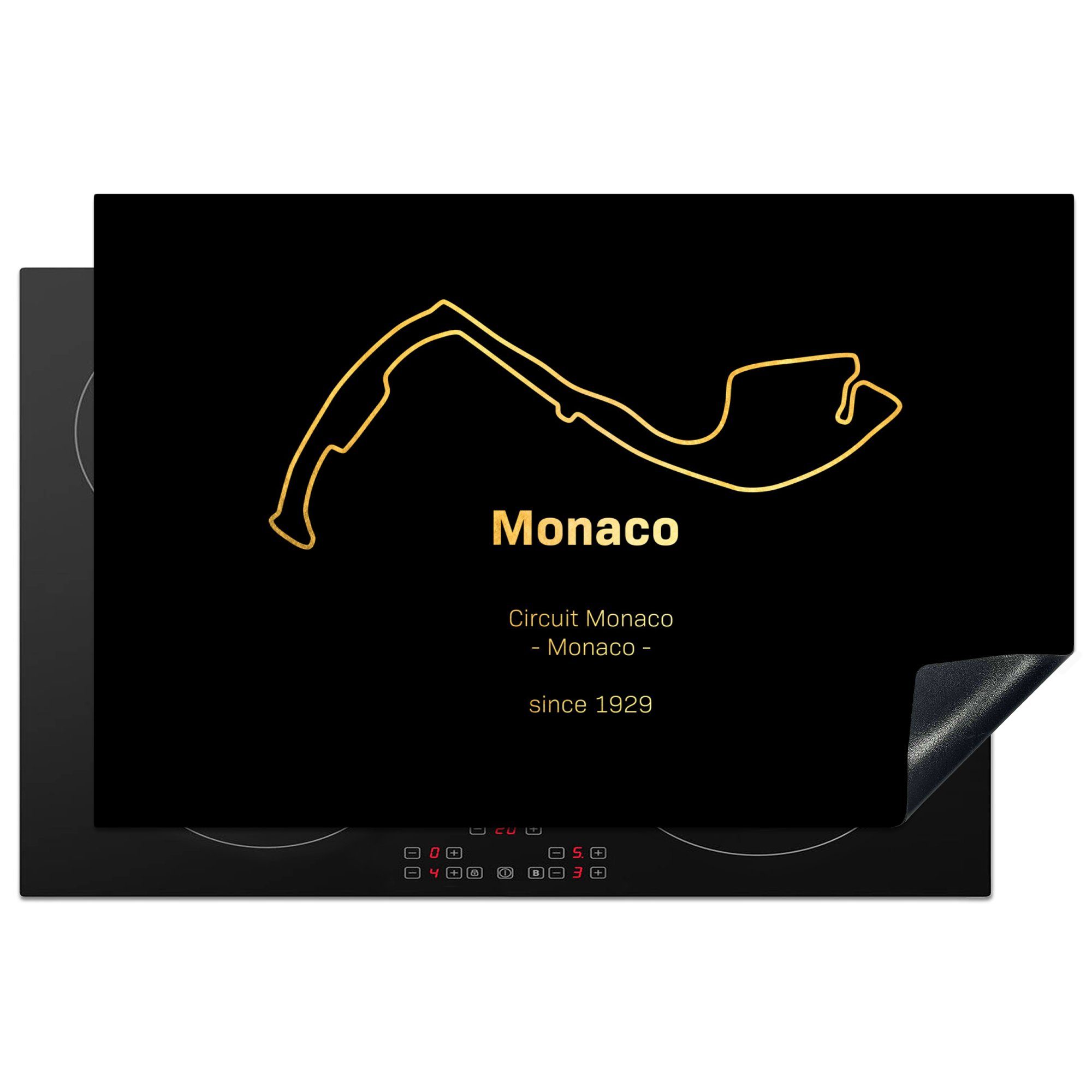 MuchoWow Herdblende-/Abdeckplatte F1 - Rennstrecke - Monaco, Vinyl, (1 tlg), 81x52 cm, Induktionskochfeld Schutz für die küche, Ceranfeldabdeckung