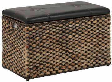 Home affaire Sitztruhe Wittfield, aus geflochtenem Rattan, mit Stoffeinsatz im Innenfach, Breite 75 cm