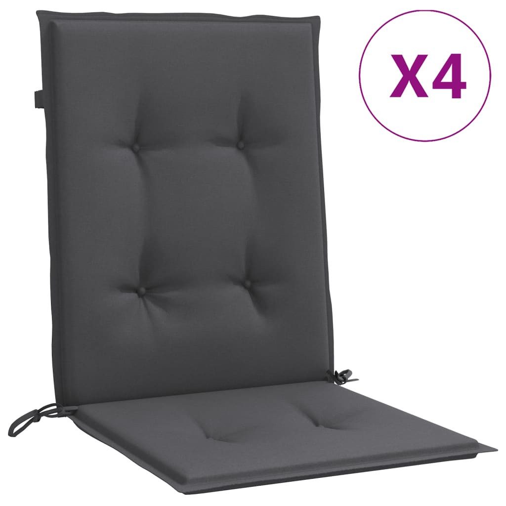 vidaXL Sitzauflage Niedriglehner-Auflagen 4 Stk Melange Anthrazit 100x50x4cm Stoff, (4 St)
