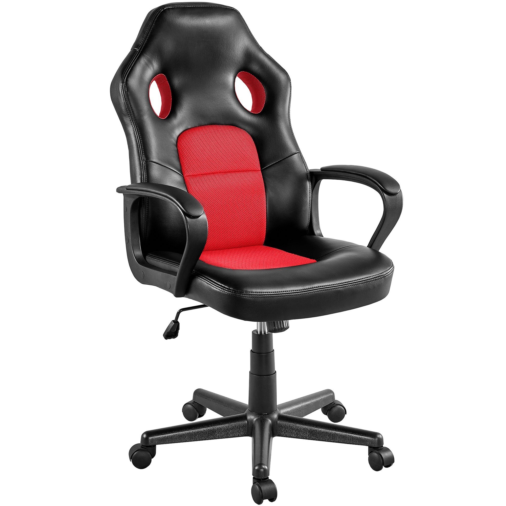 Yaheetech Chefsessel, Racing Gaming Drehstuhl Bürostuhl Stuhl Rot