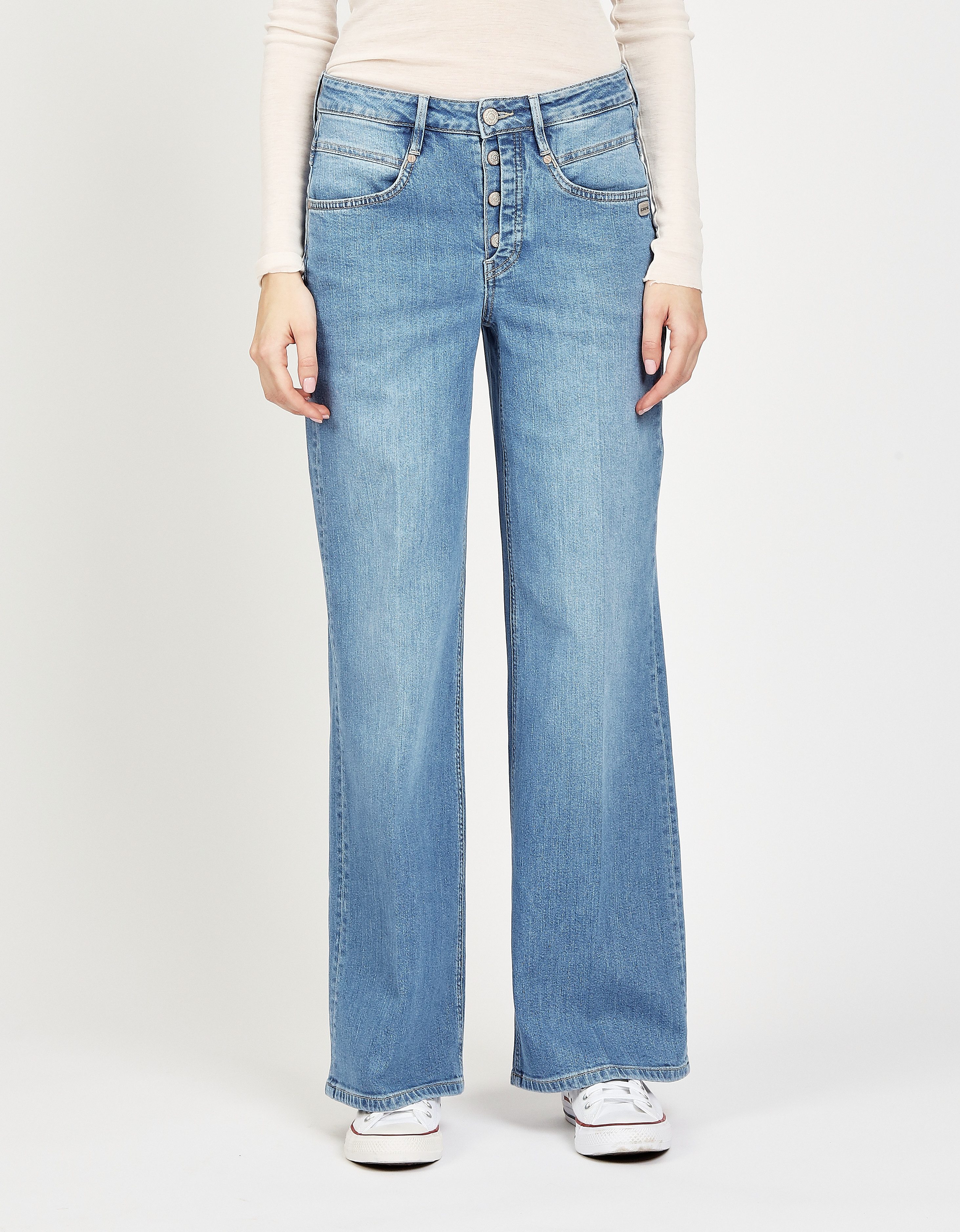 GANG Weite Jeans 94MEDINA WIDE mit Knopfverschluss - angelehnt an die Ameli günstig online kaufen