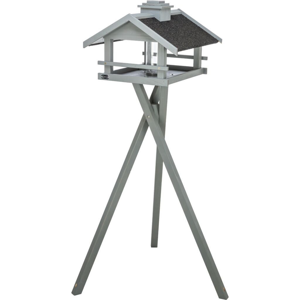 TRIXIE Vogelhaus Futterhaus - grau - 49 × 34 × 45 cm/1,34 m