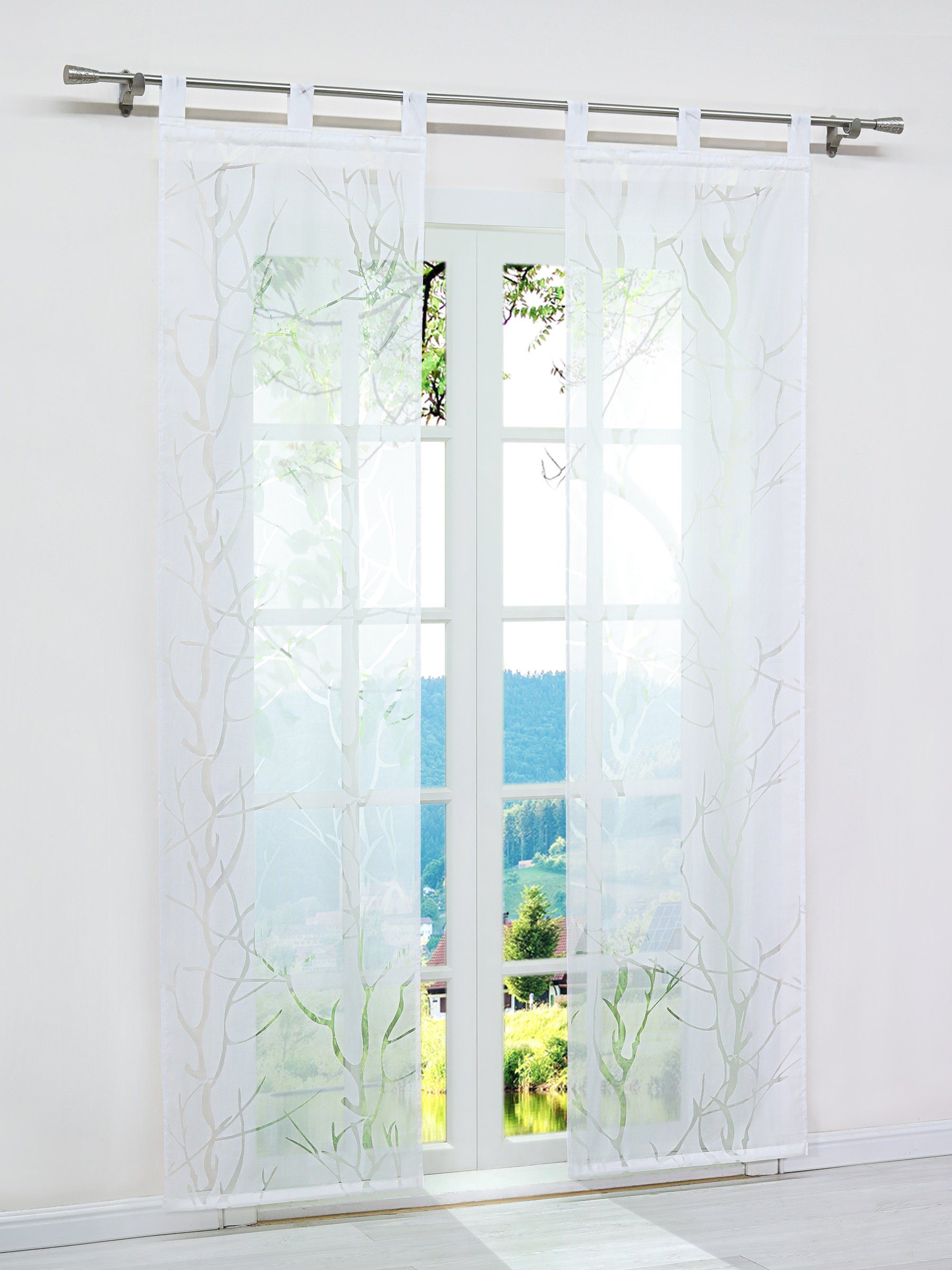 Joyswahl Gardine (2 St), Schlaufen, halbtransparent, 2er Set, Voile, Ausbre günstig online kaufen