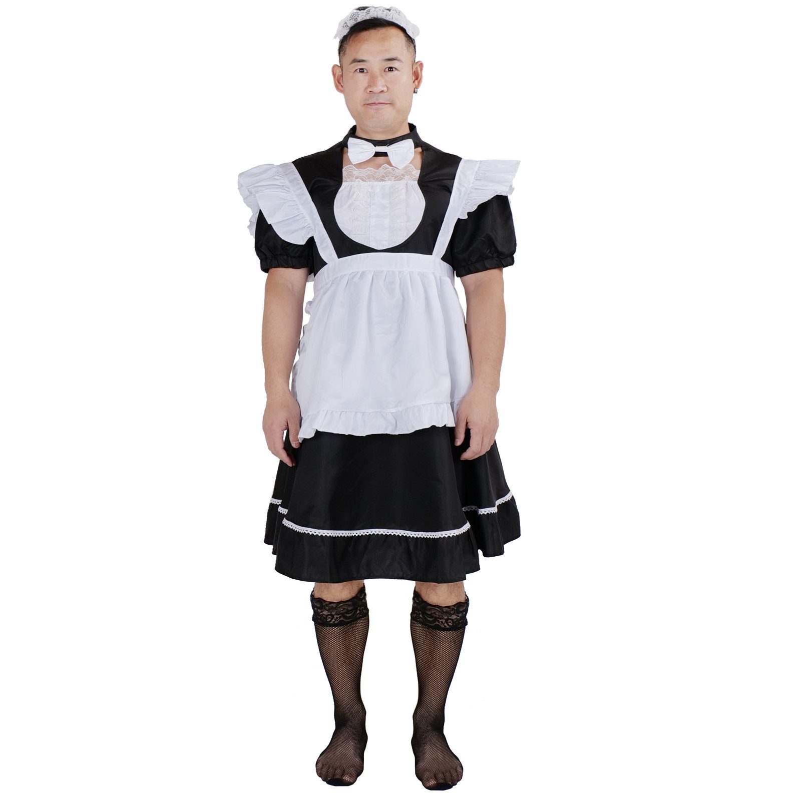GalaxyCat Kostüm Witzges Maid Kostüm für Männer, Herren Hausmädchen Verkleidung, XL