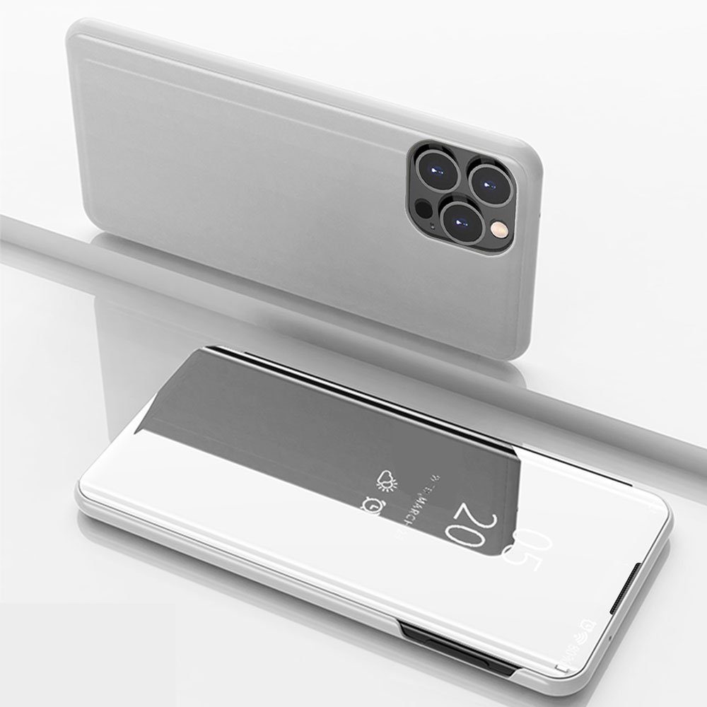 FITSU Handyhülle Spiegel Hülle für iPhone 14 Pro Max Handytasche, Schlanke Klapphülle, elegantes Flipcase, Handyhülle mit Standfunktion