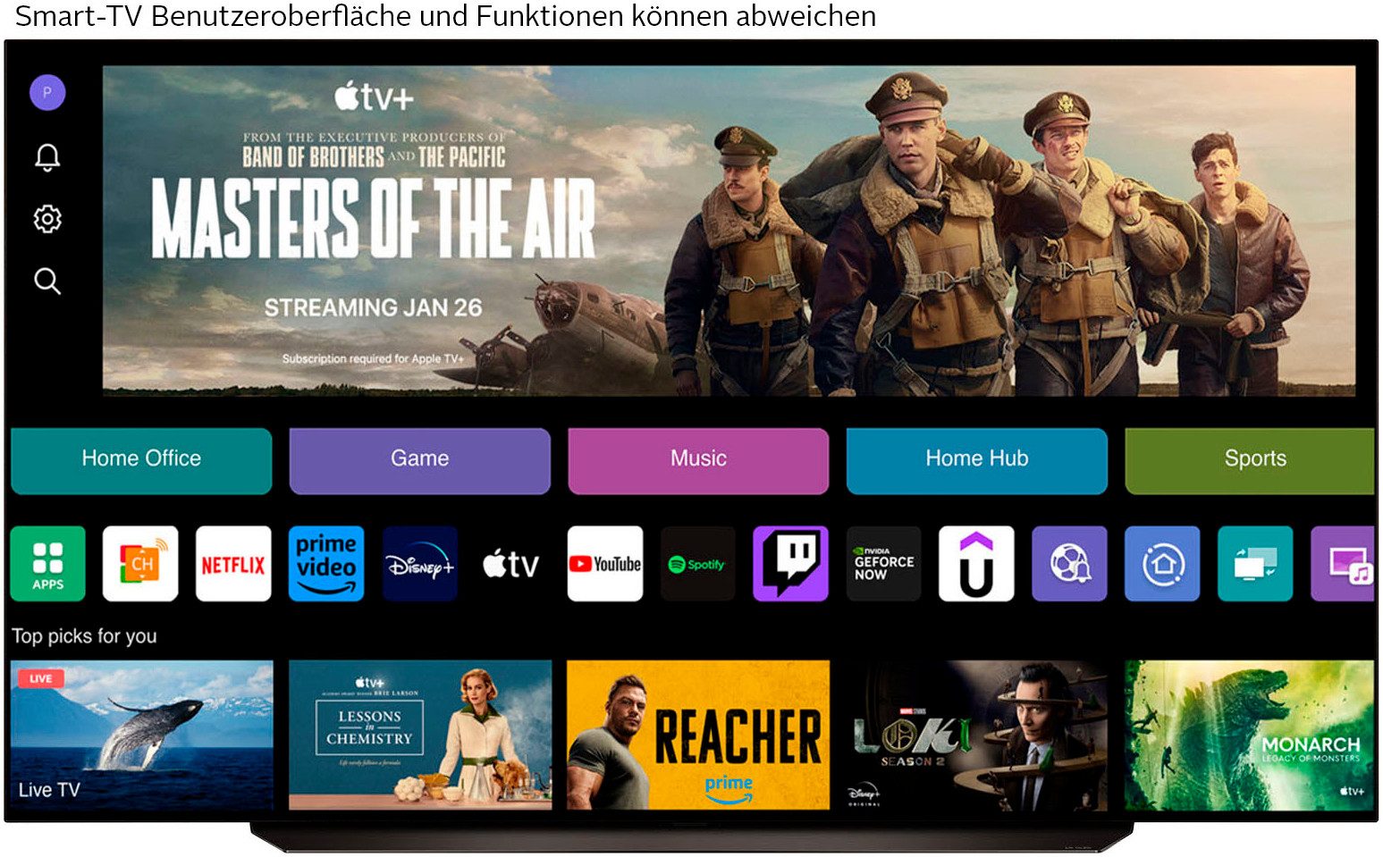 LG OLED83C47LA OLED-Fernseher (210 cm/83 Zoll, 4K Ultra HD, Smart-TV)