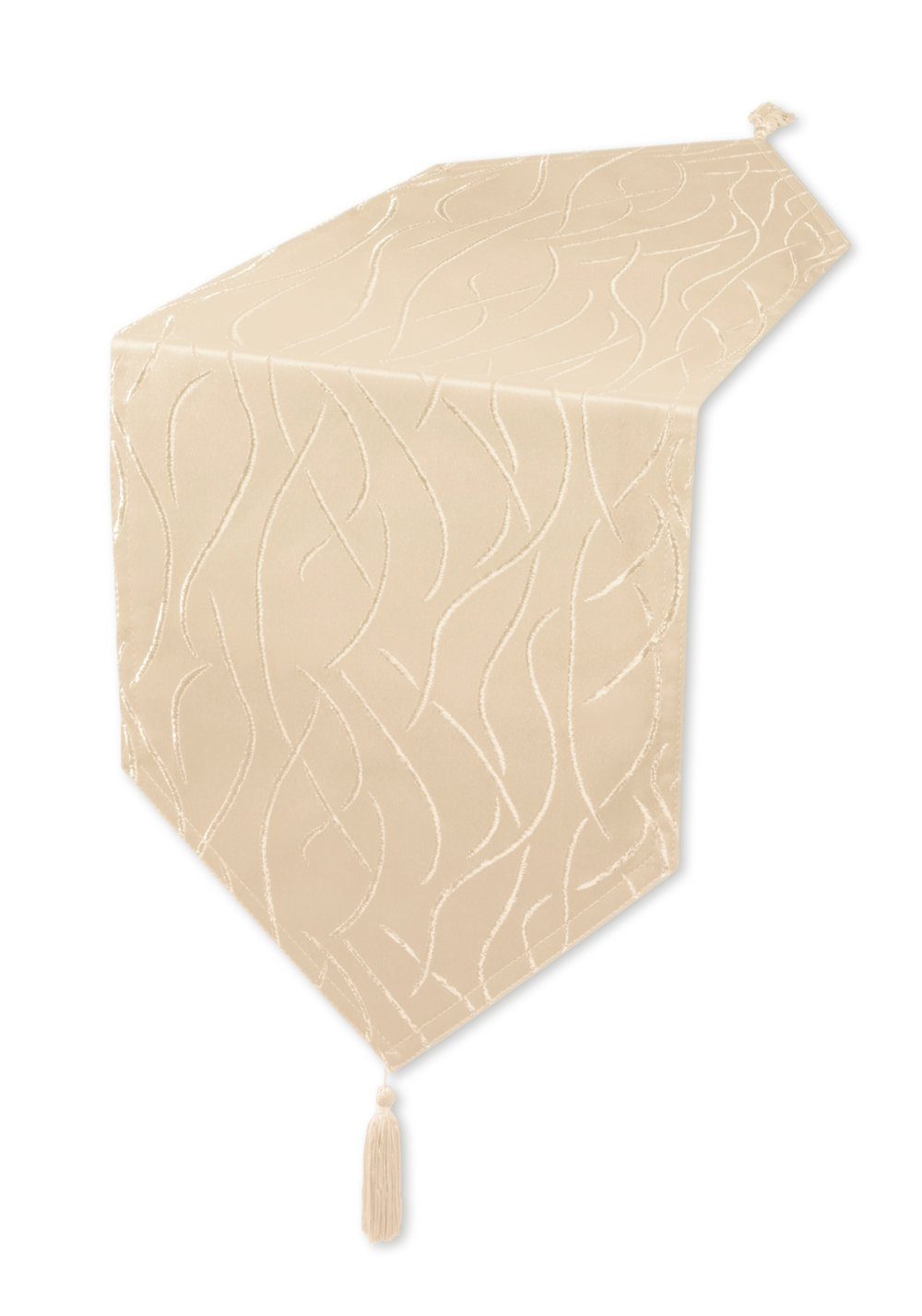 Haus Deko Damast Tischband Tischläufer (1-tlg) und Streifen Beige modern Tisch Tischläufer