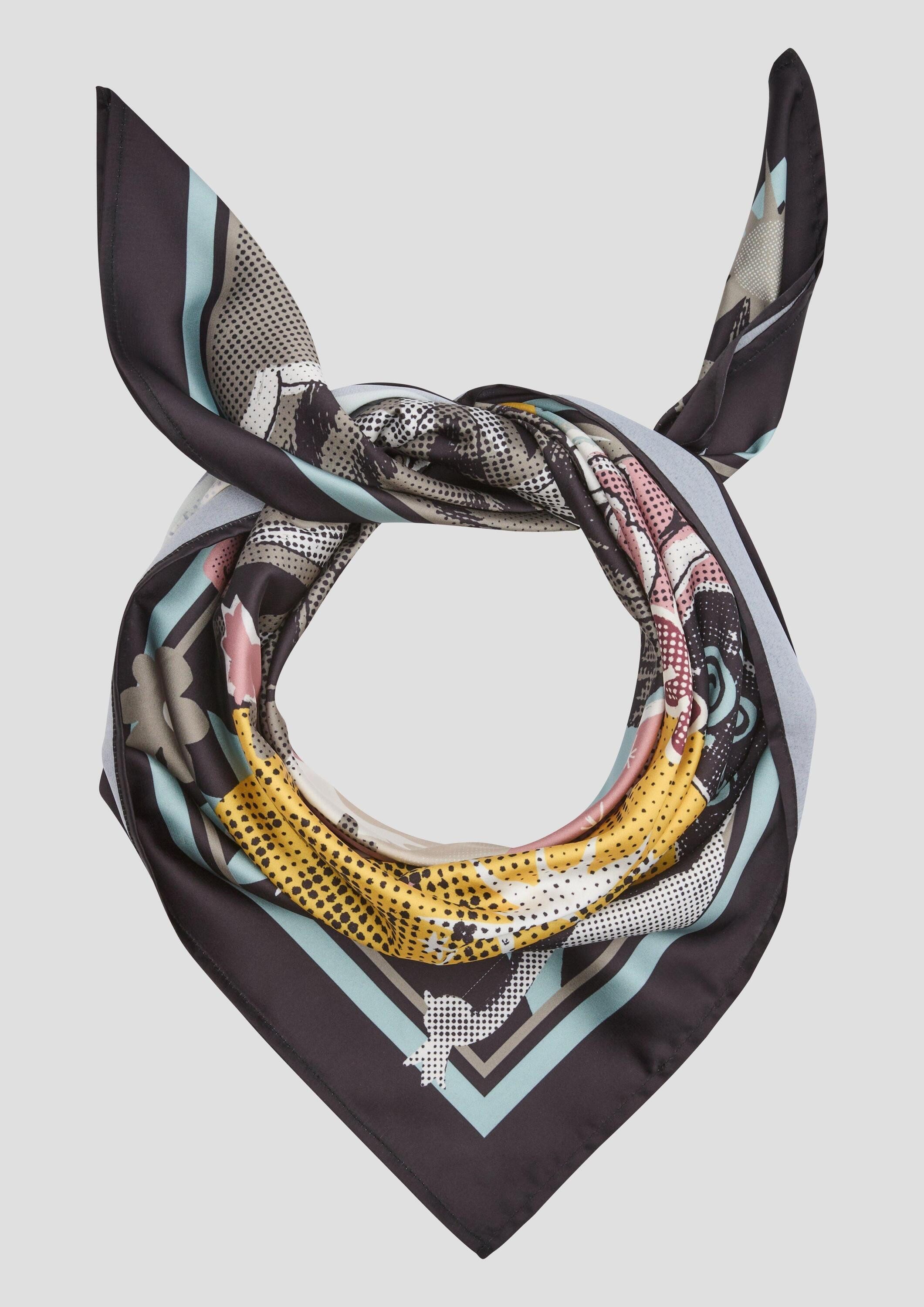 QS Schal Tuch, Bunt gemustertes Satintuch günstig online kaufen