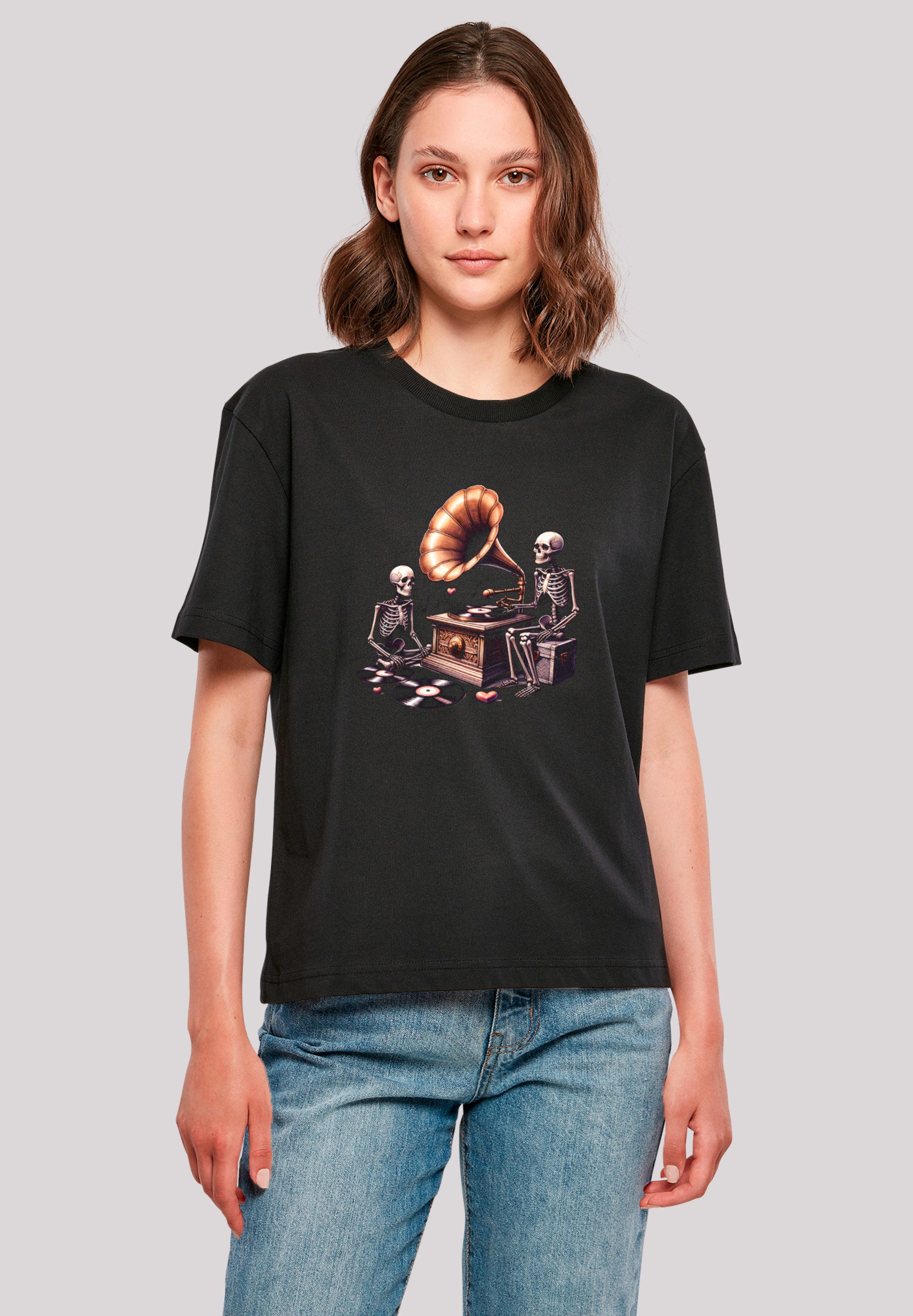 F4NT4STIC T-Shirt "Gothic Skeleton Vintage Plattenspieler", Premium Qualitä günstig online kaufen
