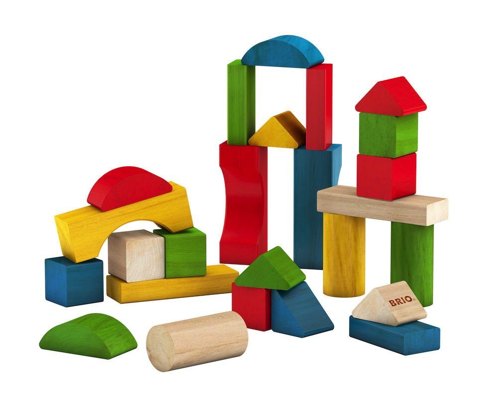 BRIO® Steckspielzeug Brio Kleinkindwelt Holz Bausteine Bunte Holzbausteine 25 Teile 30114