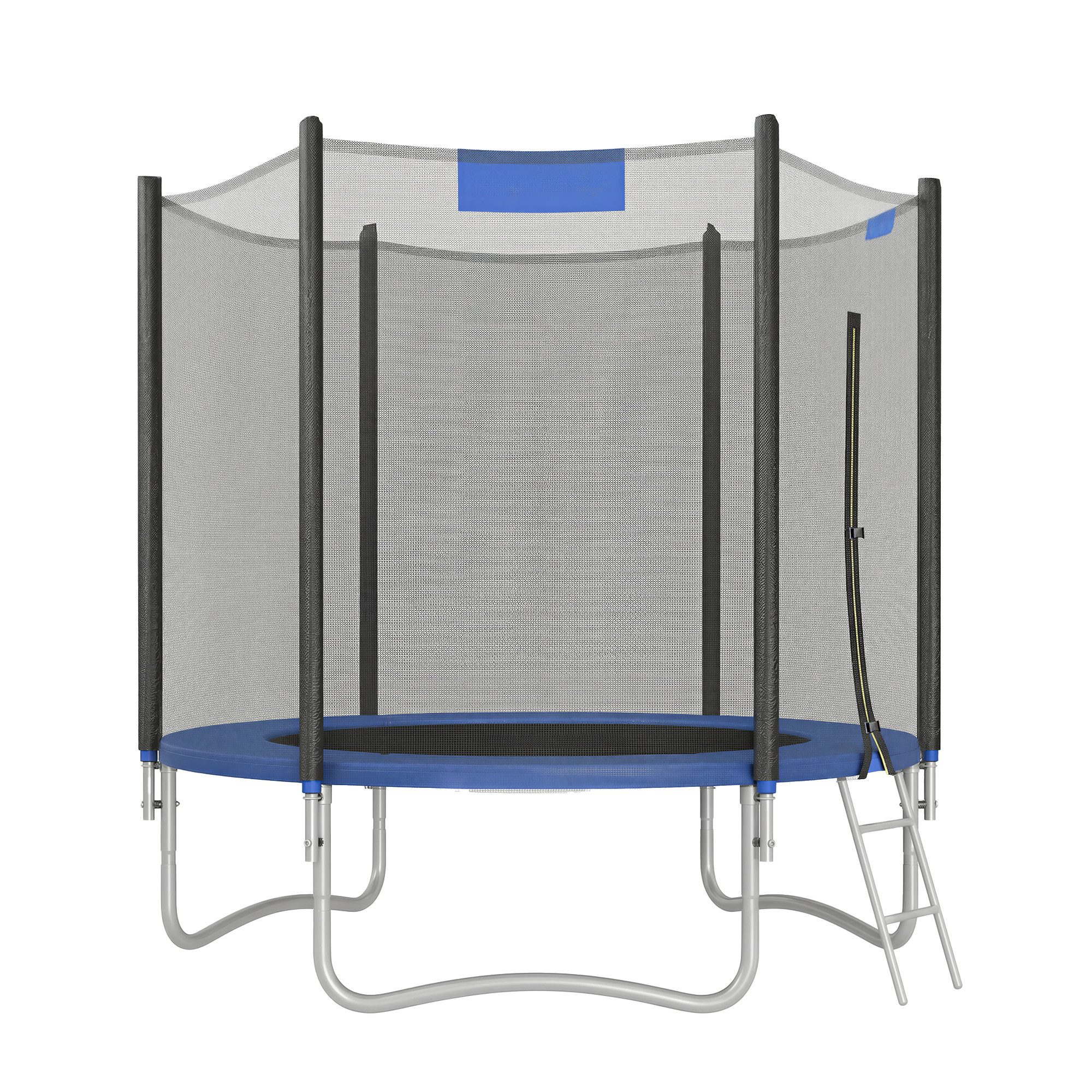 SONGMICS Gartentrampolin mit Randabdeckung, Sicherheitsnetz, Leiter und gepolsterten Stangen, Ø 244 cm, Ø244/Ø305/ Ø366 cm, mit Leiter und gepolsterten Stangen