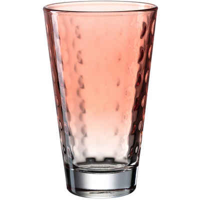 LEONARDO Glas LEONARDO Glas aus der Serie OPTIC, Füllmenge 300 ml., Buntglas, pastell koralle, Glas