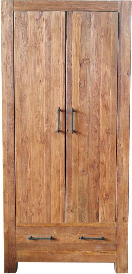 SIT Stauraumschrank Banda aus recyceltem Teakholz, Höhe 210 cm, Shabby Chic,  Vintage, Einzigartige Holzstruktur, jedes Stück ein Unikat