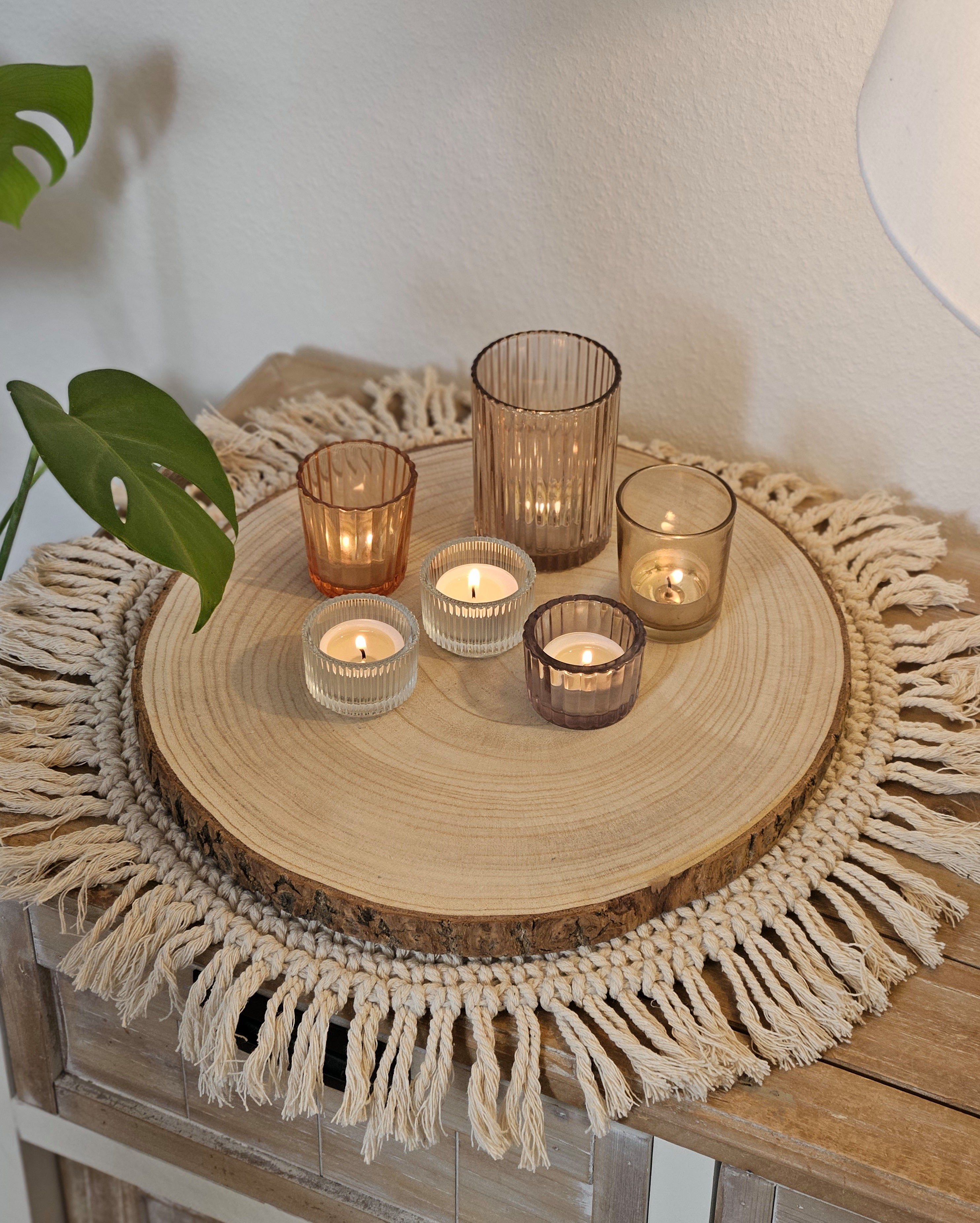 Meinposten Dekoschale Baumscheibe Brett Holz Holzbrett Holzscheibe Ø 23 - 2 günstig online kaufen