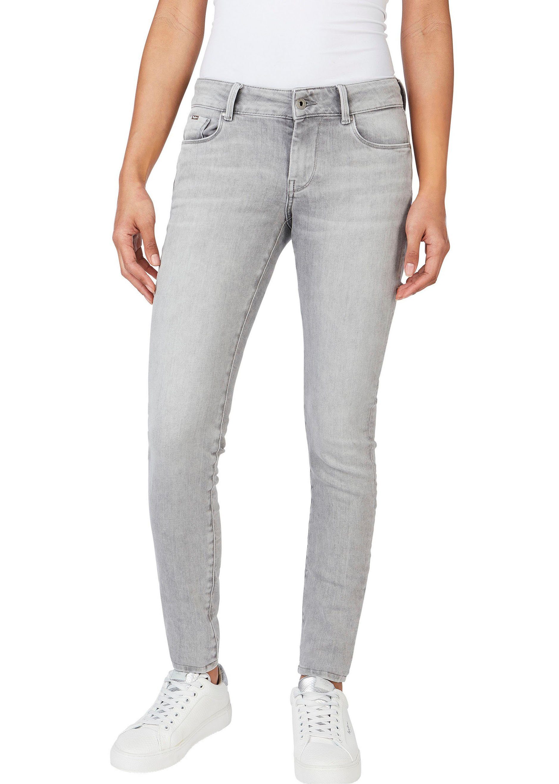 Pepe Jeans Skinny-fit-Jeans SOHO im 5-Pocket-Stil mit 1-Knopf Bund und Stretch-Anteil lt. grey